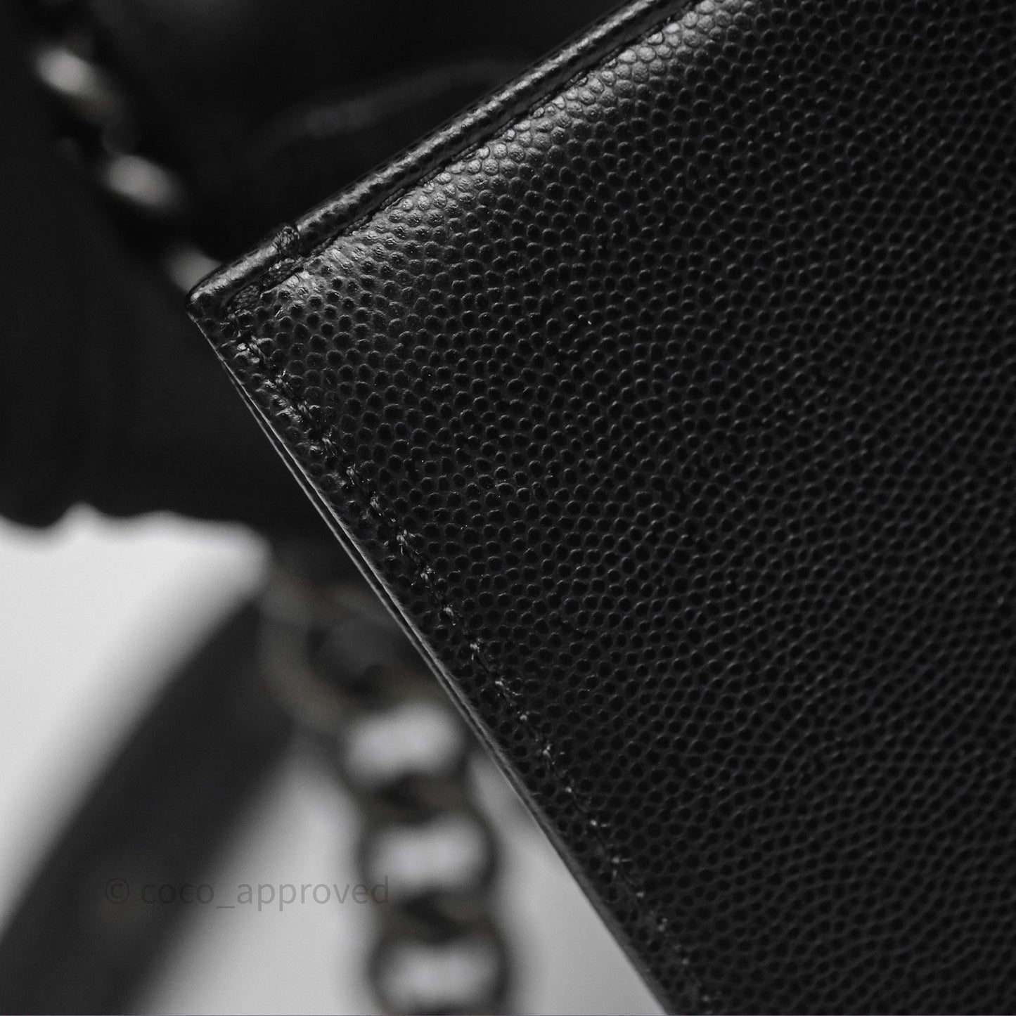 Chanel Small Boy Black Caviar Ruthenium Hardware