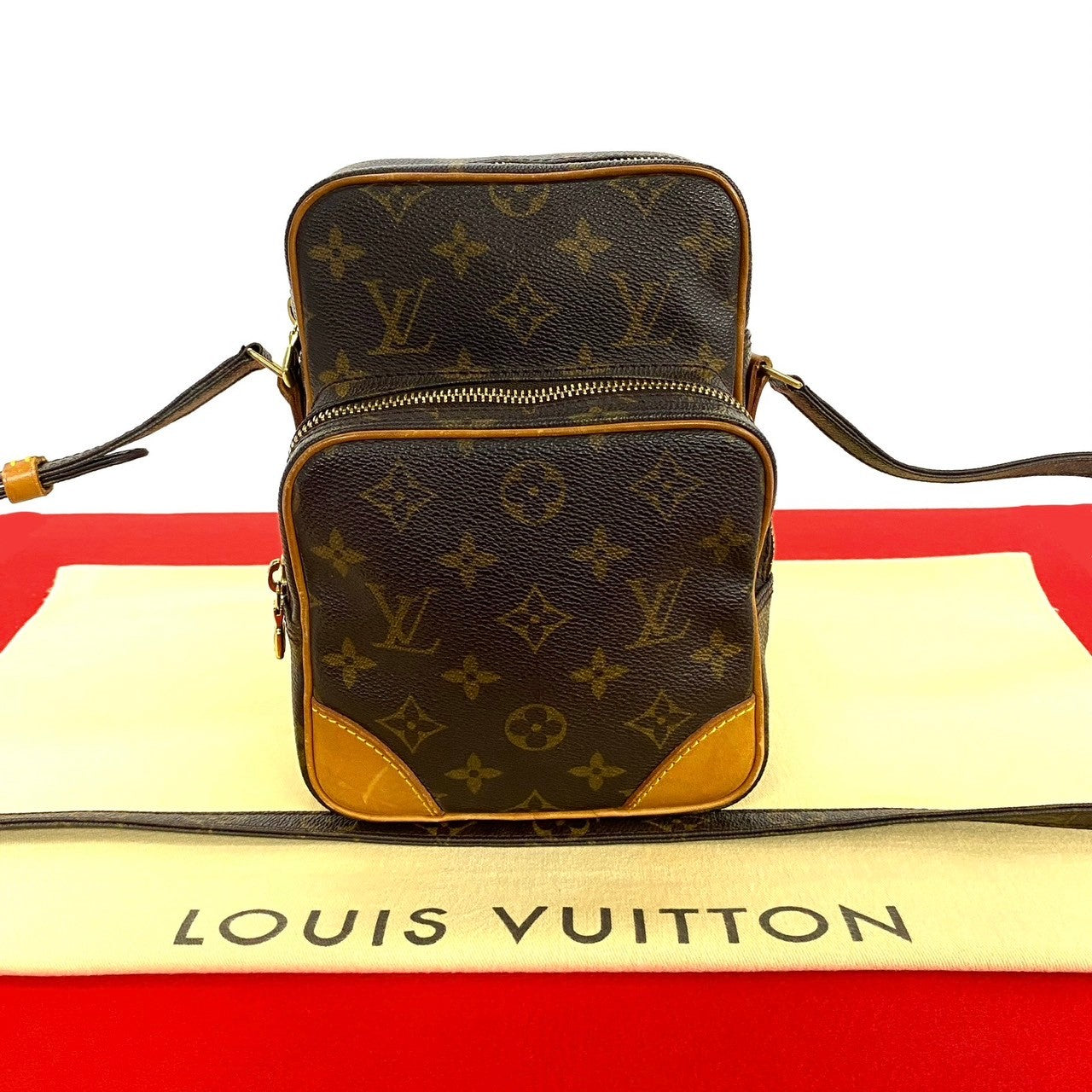 LOUIS VUITTON Shoulder Bag leather Brown Monogram Amazone