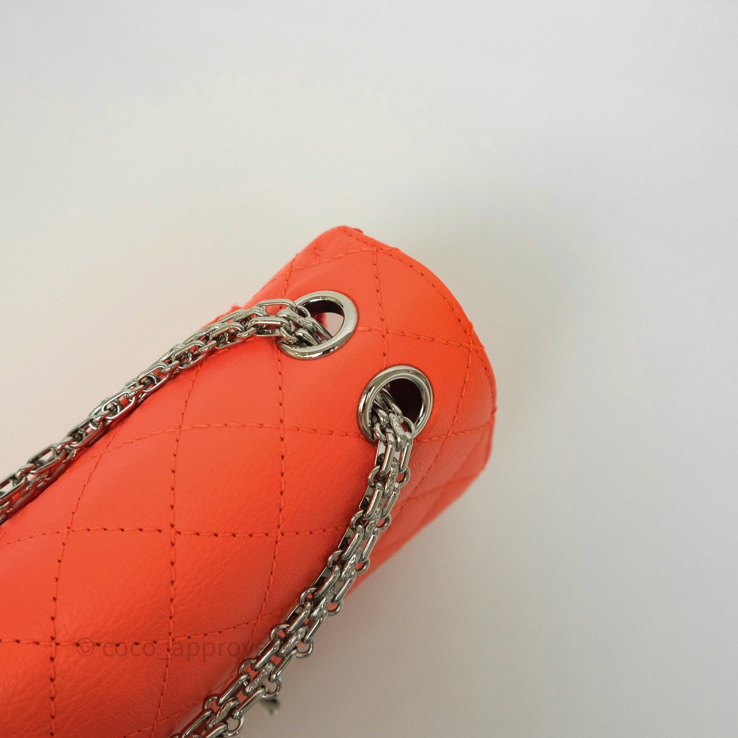Chanel Mini Reissue 224 Tangerine Orange Goatskin Silver Hardware