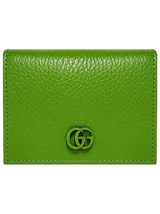 Luxury Gucci Trending 2025 GG Marmont Card Half Wallet Green