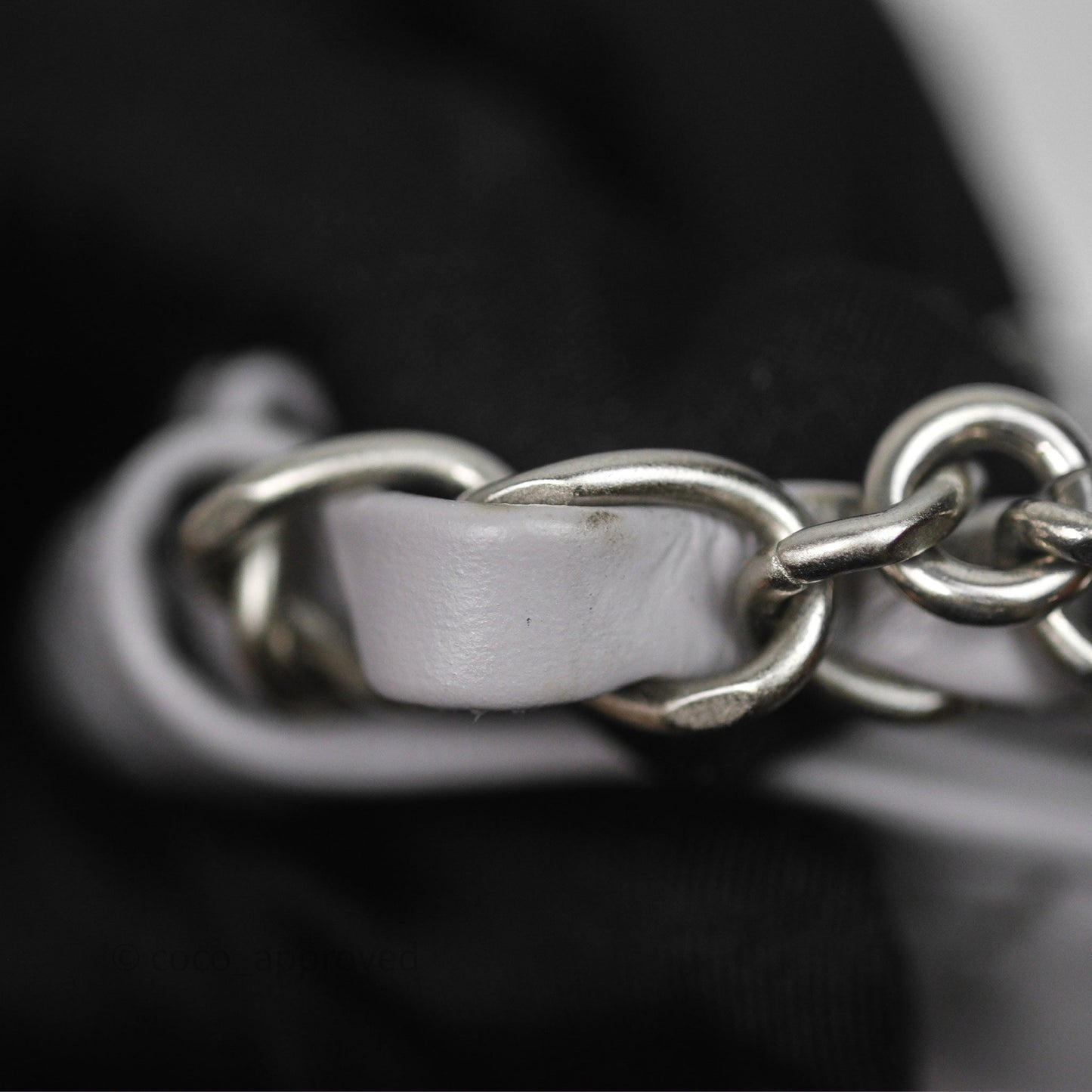 Chanel 22 Medium Grey Shiny Aged Calfskin Aged Silver Hardware
