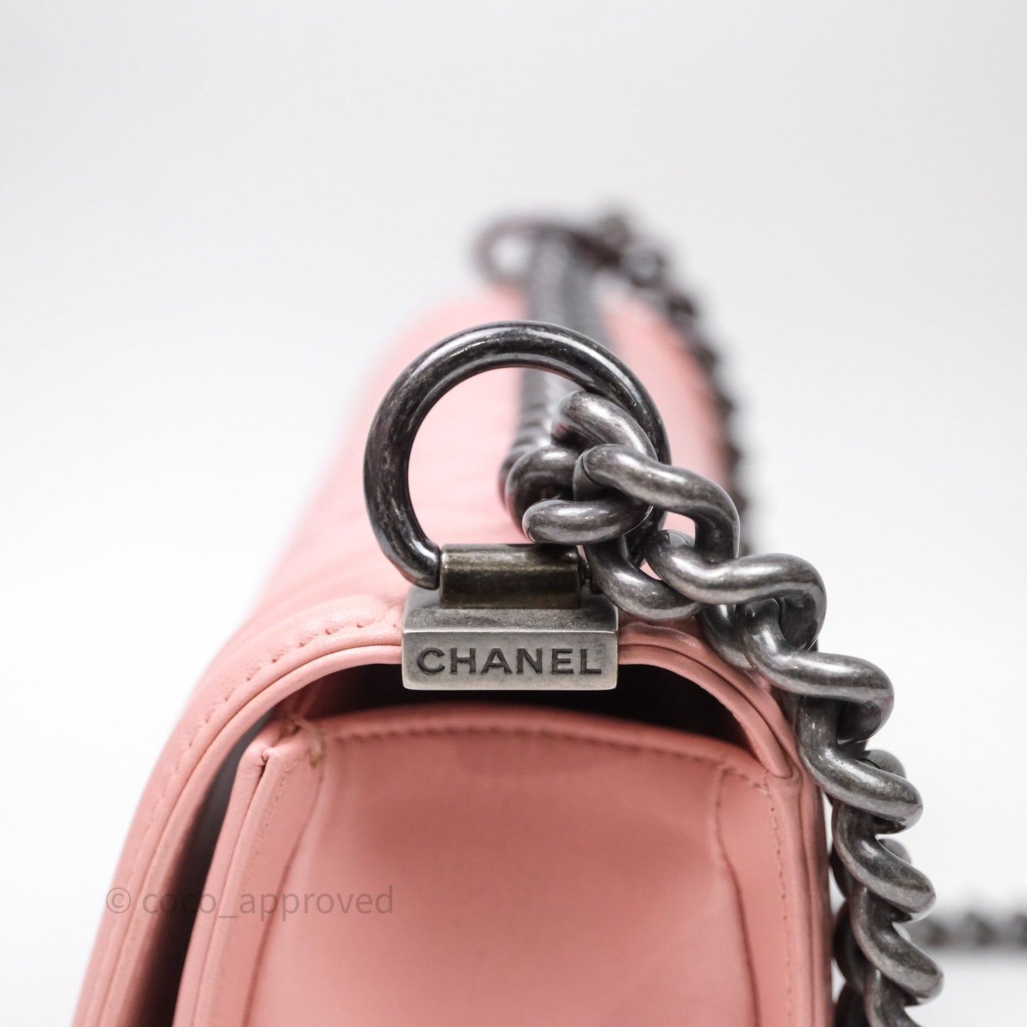 Chanel Quilted Medium Boy Pink Lambskin Ruthenium Hardware