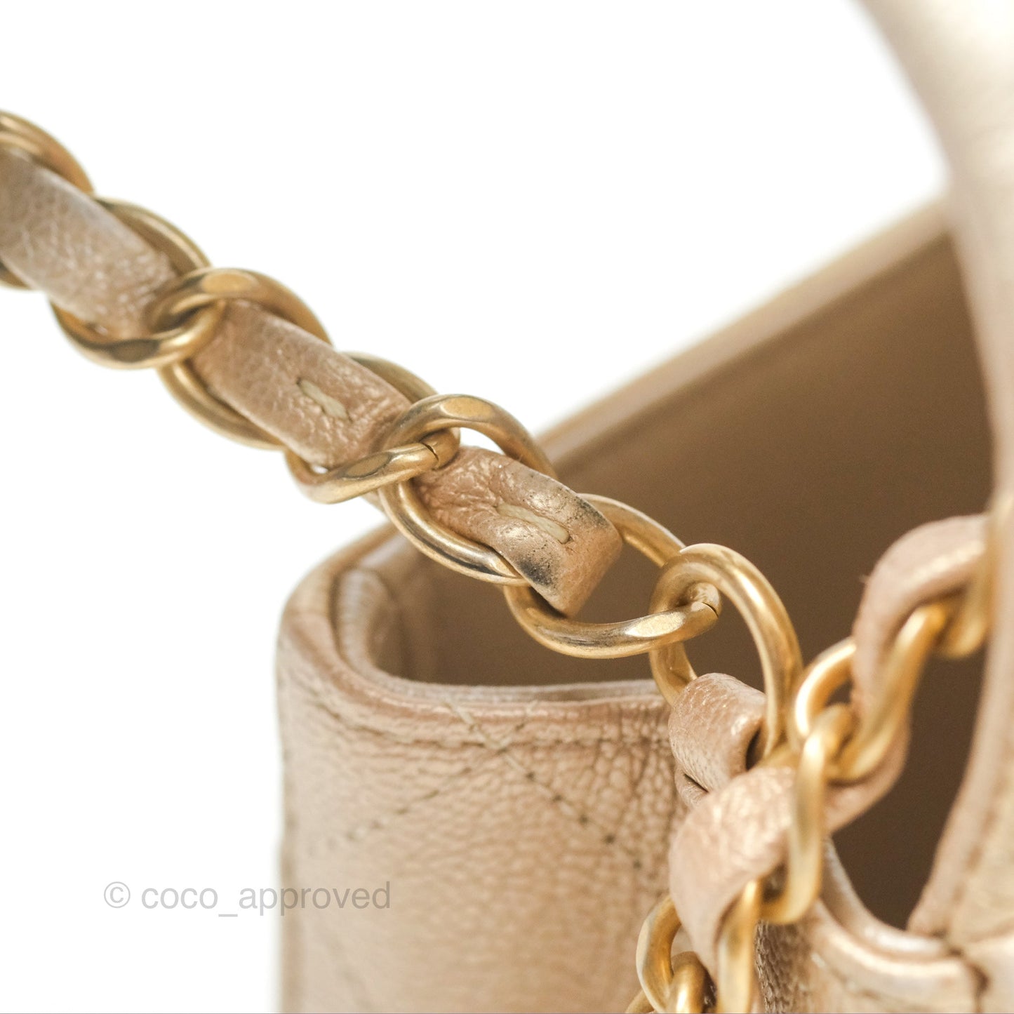 Chanel Mini Rectangular Flap Beige Ombre Iridescent Goatskin Aged Gold Hardware 22C
