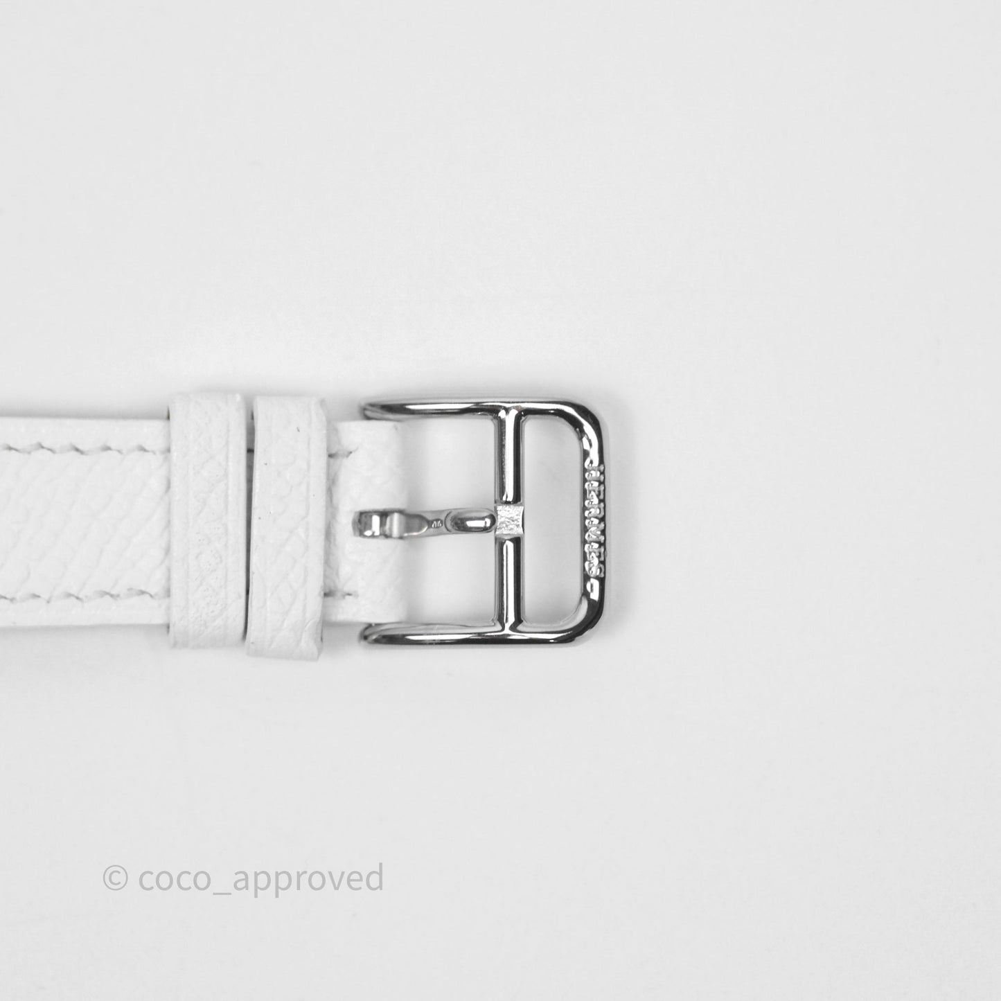 Hermès Heure H Watch Small Model 25 mm Blanc Epsom Palladium Hardware