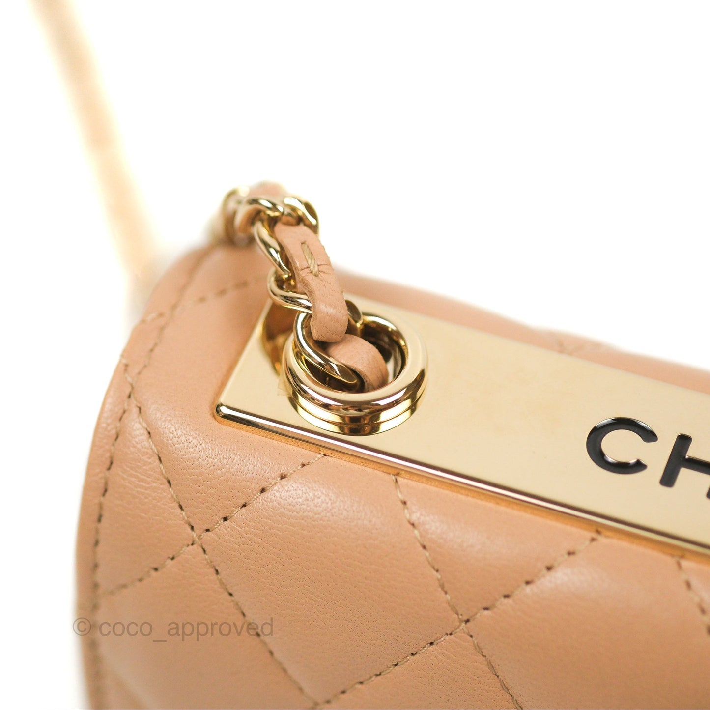 Chanel Mini Trendy WOC Beige Lambskin Gold Hardware 22B