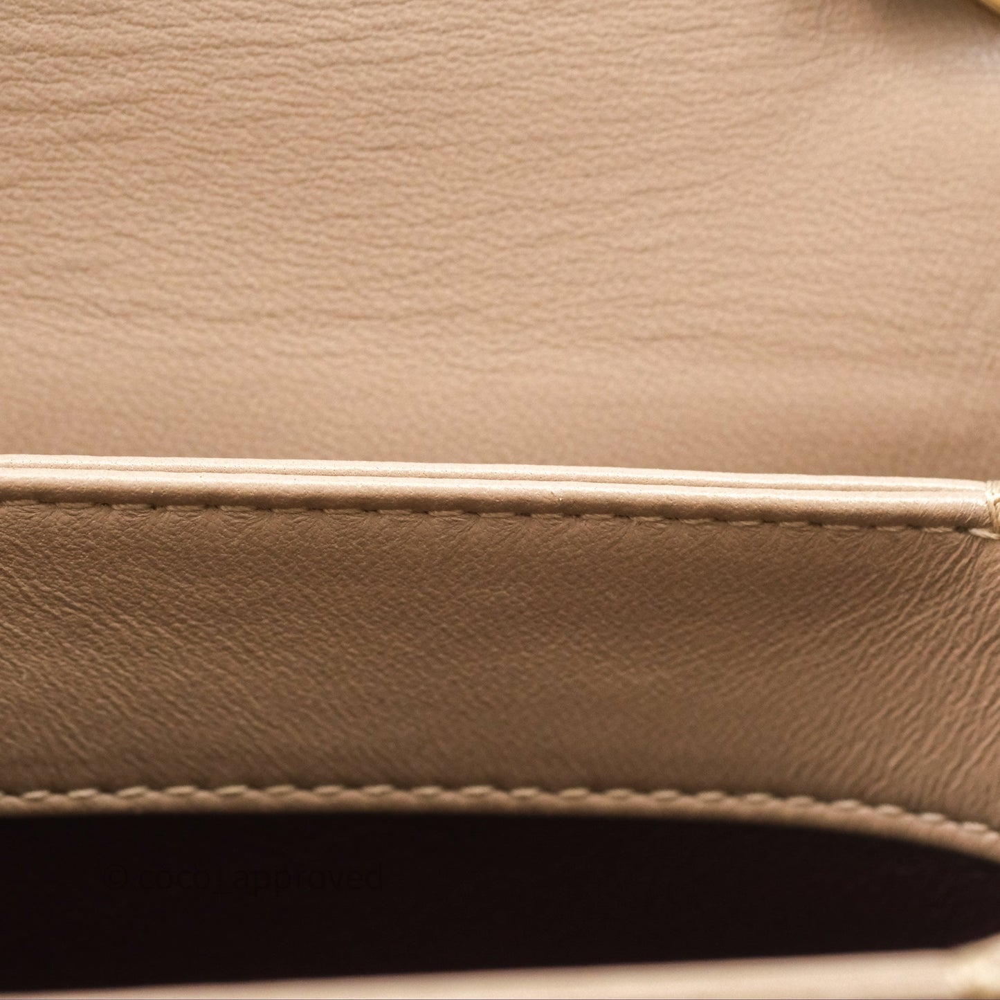 Chanel Small Trendy CC Beige Lambskin Gold Hardware