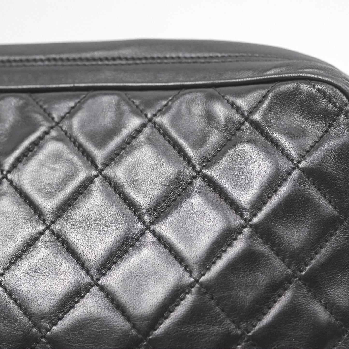 Chanel Vintage Camera Bag Black Lambskin Gold Hardware