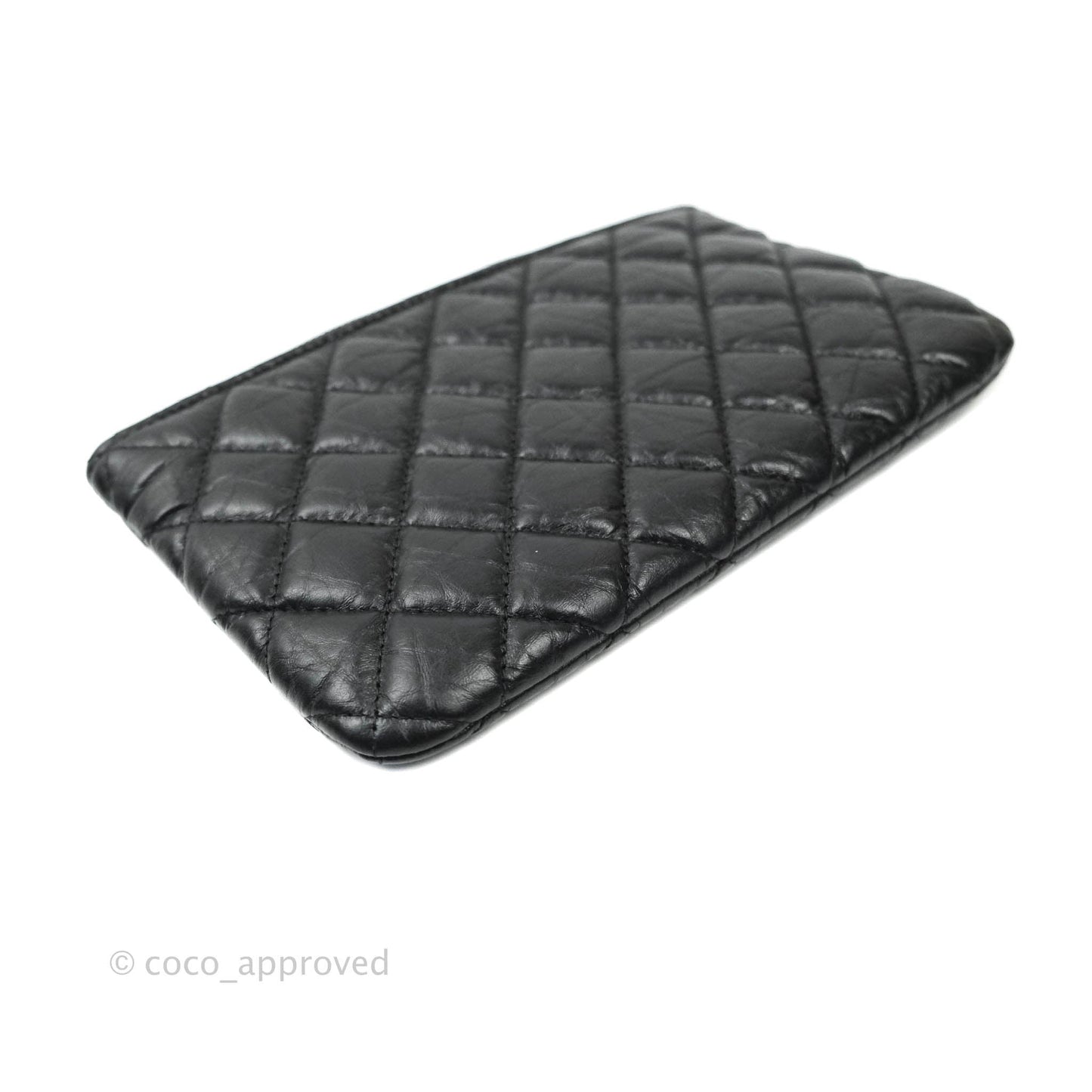 Chanel Quilted Small Reissue O Case Black Aged Calfskin So Black