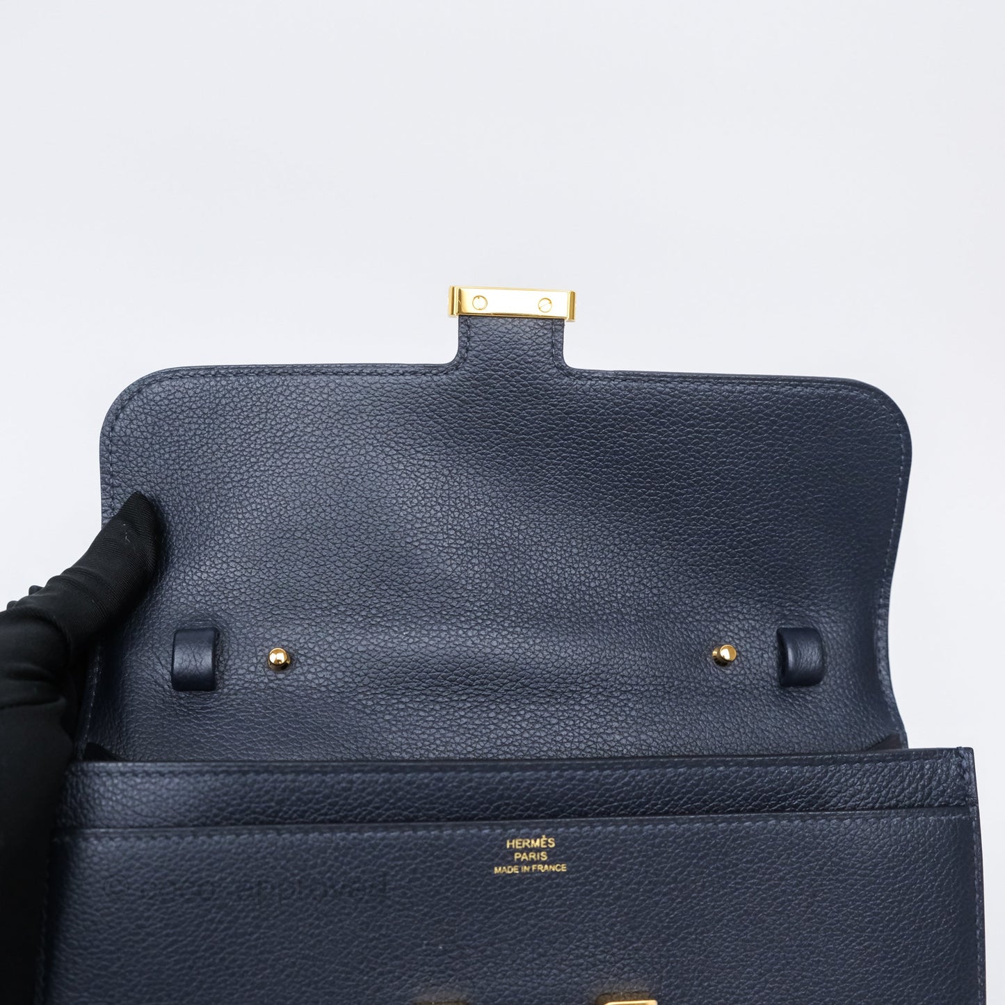 Hermès Constance Long To Go Wallet Blue Nuit 2Z Evercolor Gold Hardware