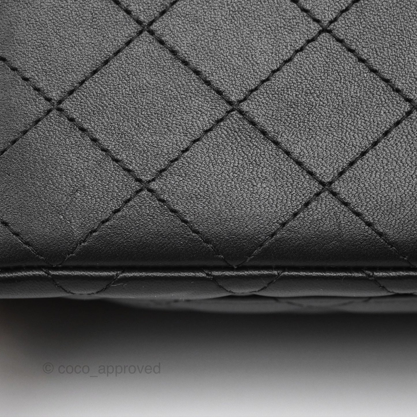 Chanel Quilted Mini Rectangular Flap Black Lambskin Silver Hardware