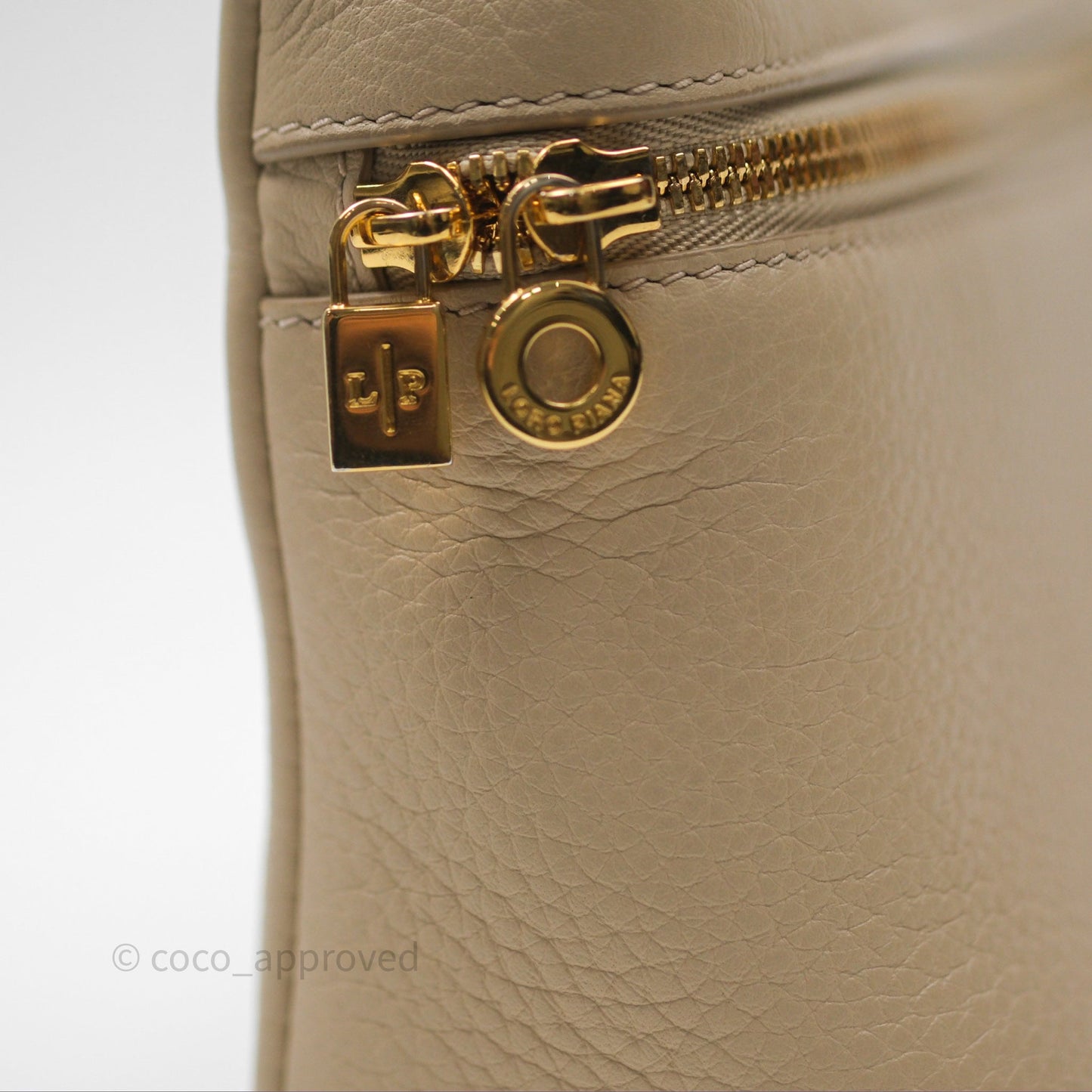 Loro Piana Extra Pocket L19 Cream Grained Calfskin Gold Hardware