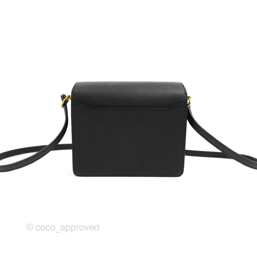 Hermès Roulis Mini 18 Black Clemence Gold Hardware