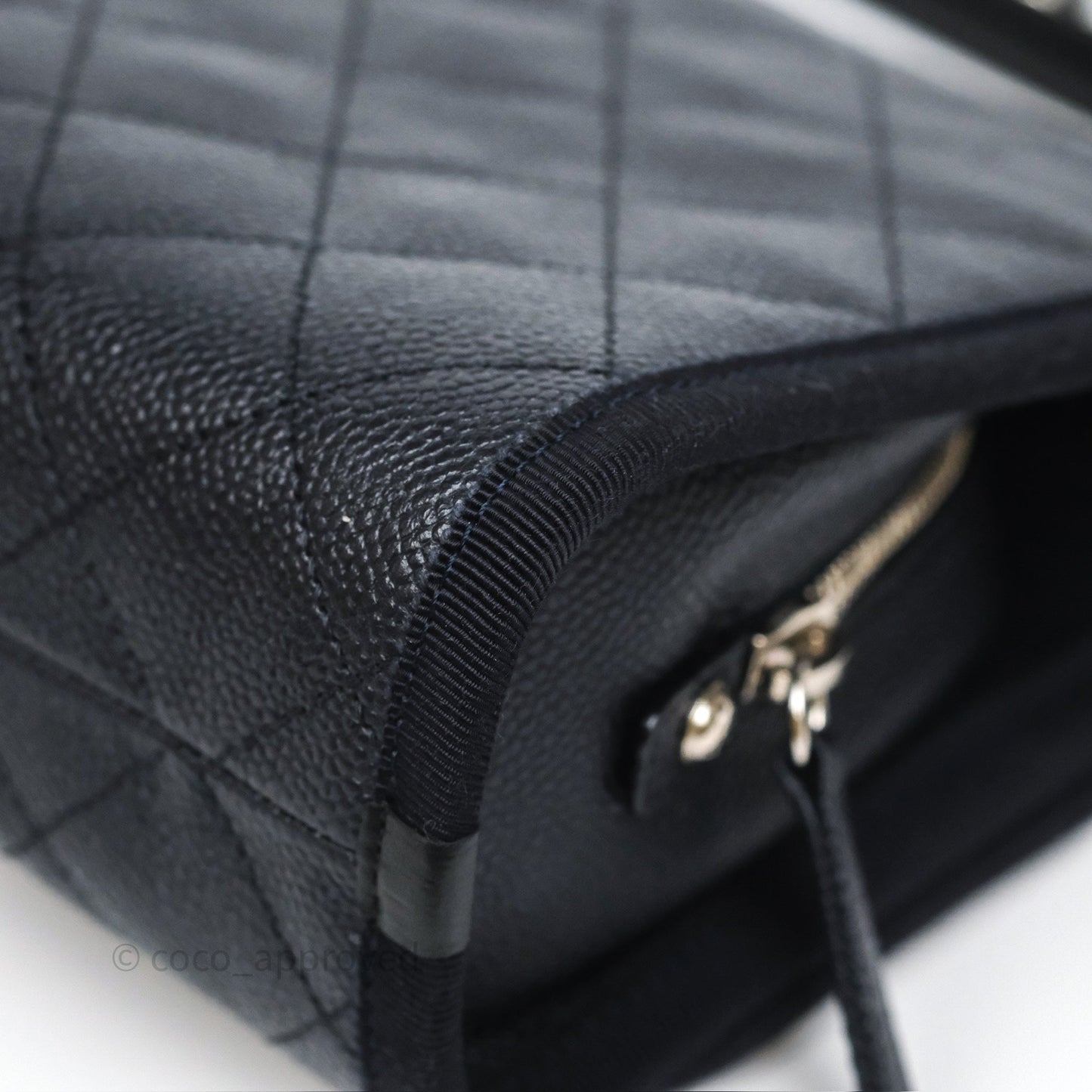 Chanel Top Handle Flap Bag Dark Navy Caviar Silver Hardware