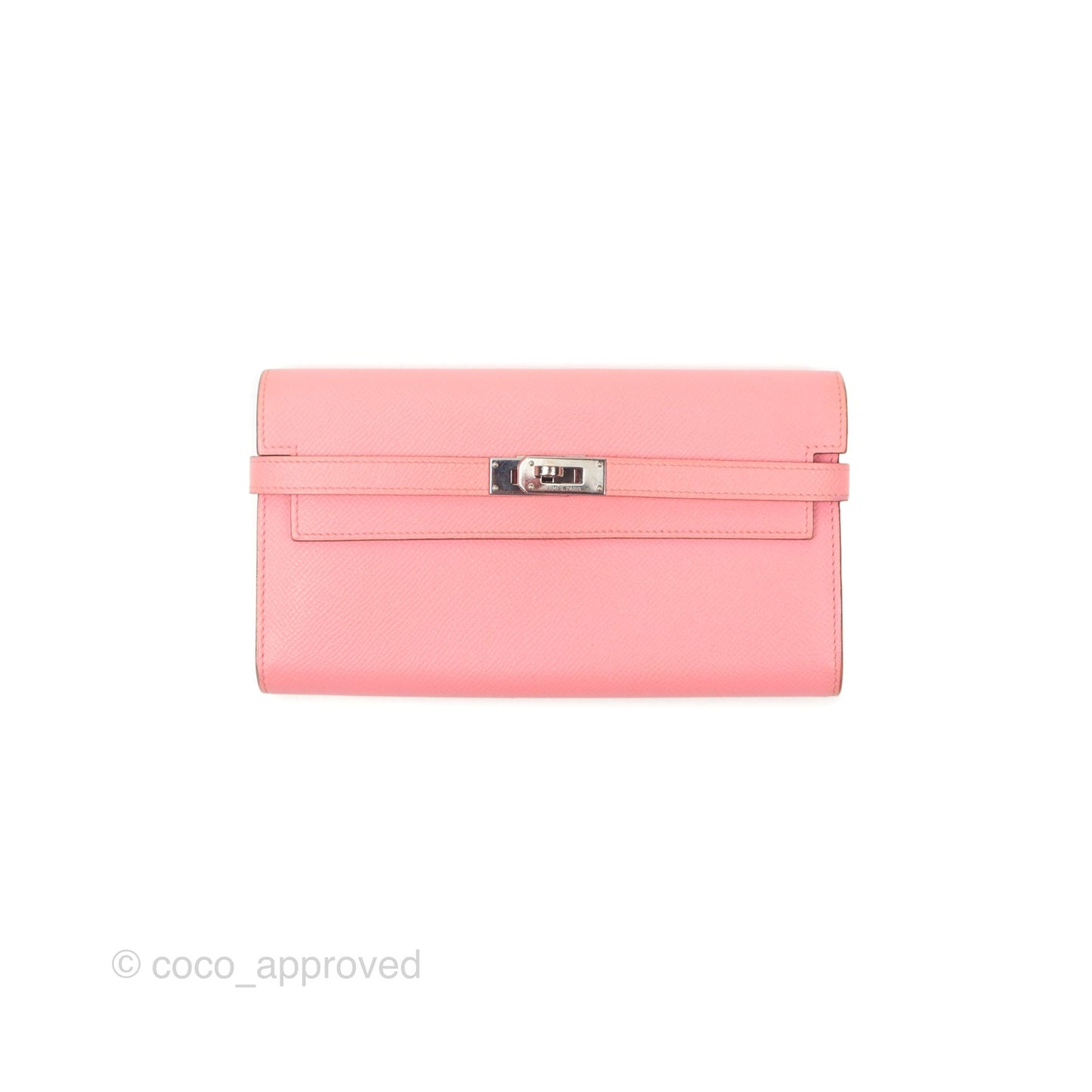Hermès Kelly Wallet Rose Confetti Epsom Palladium Hardware