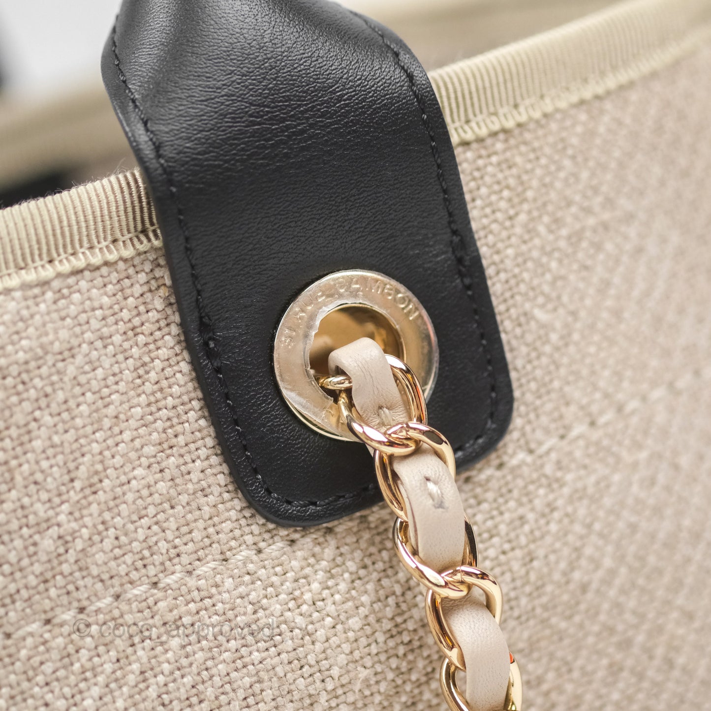 Chanel New Small Deauville Black/Taupe Canvas