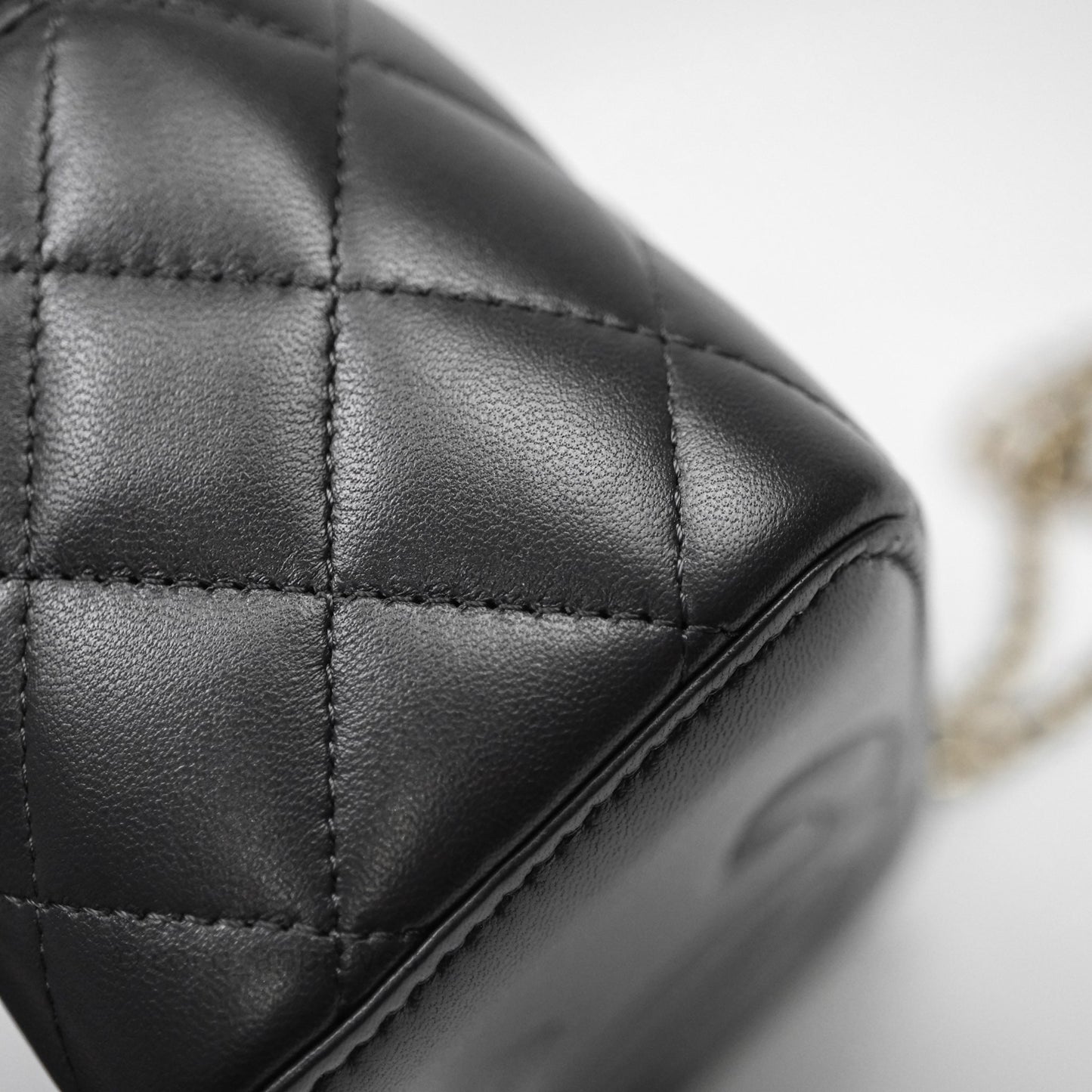 Chanel Trendy CC Vanity Rectangular Top Handle Dark Grey Lambskin Gold Hardware