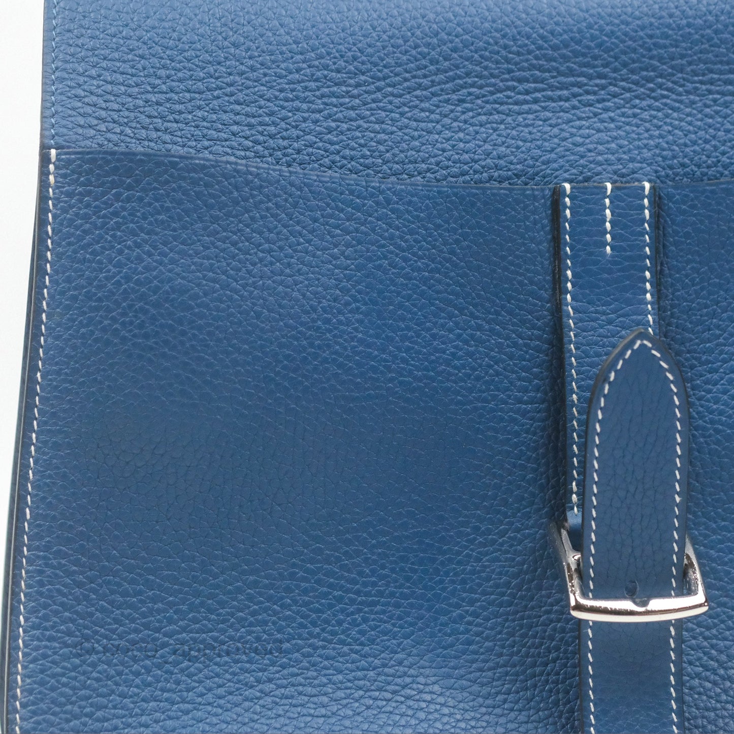 Hermès Halzan 31 Deep Blue S4 Clemence Palladium Hardware