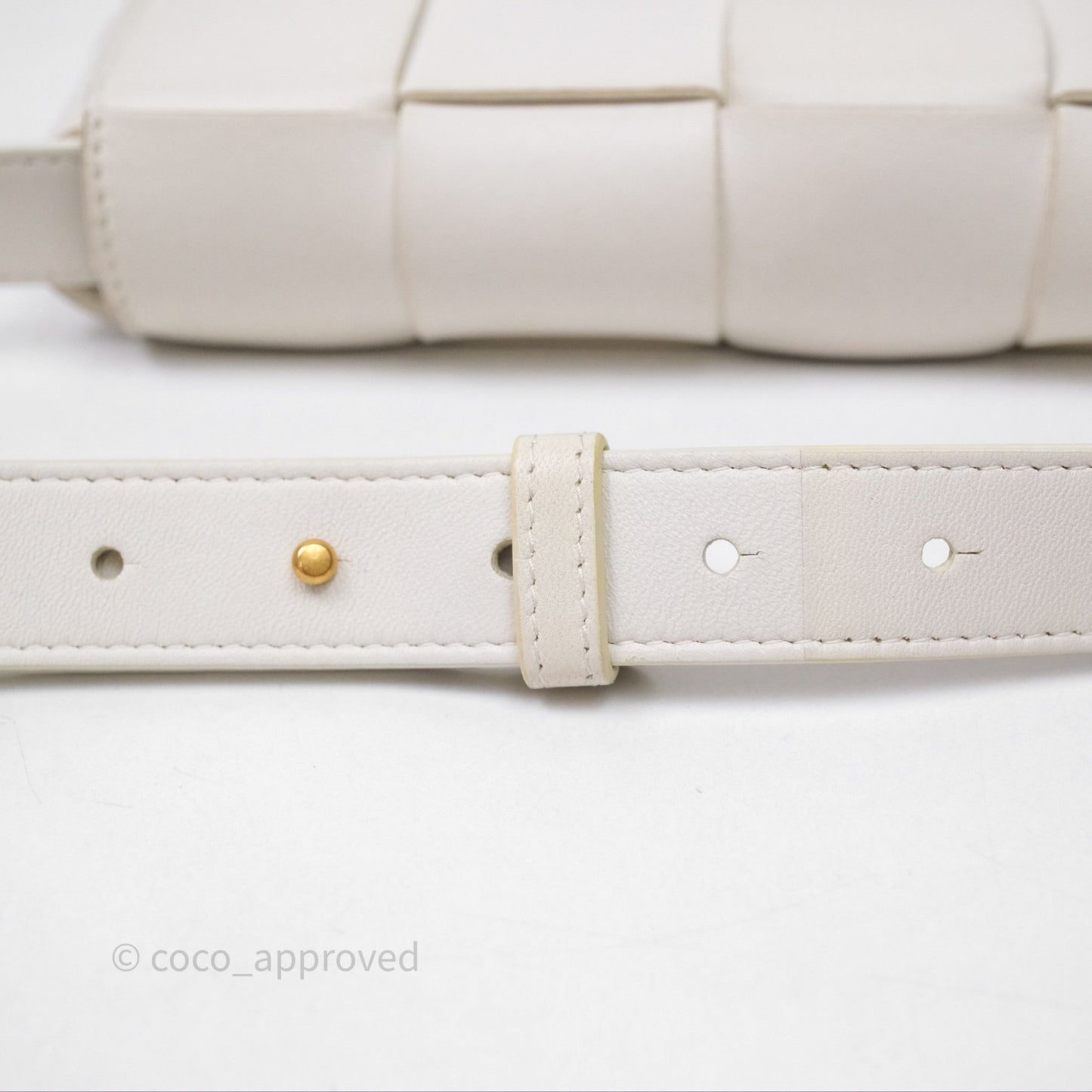 Bottega Veneta Cassette Belt Bag Intreccio White