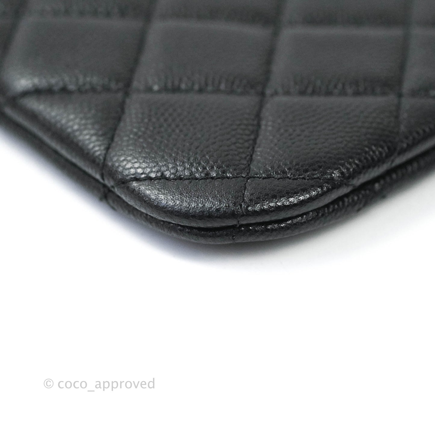 Chanel Quilted Mini O Case Black Caviar Gold Hardware