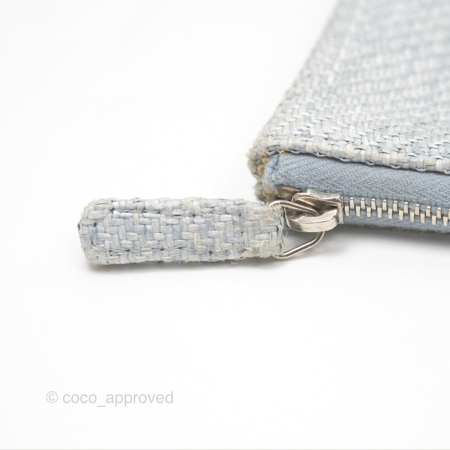 Chanel Deauville Clutch Light Blue Raffia