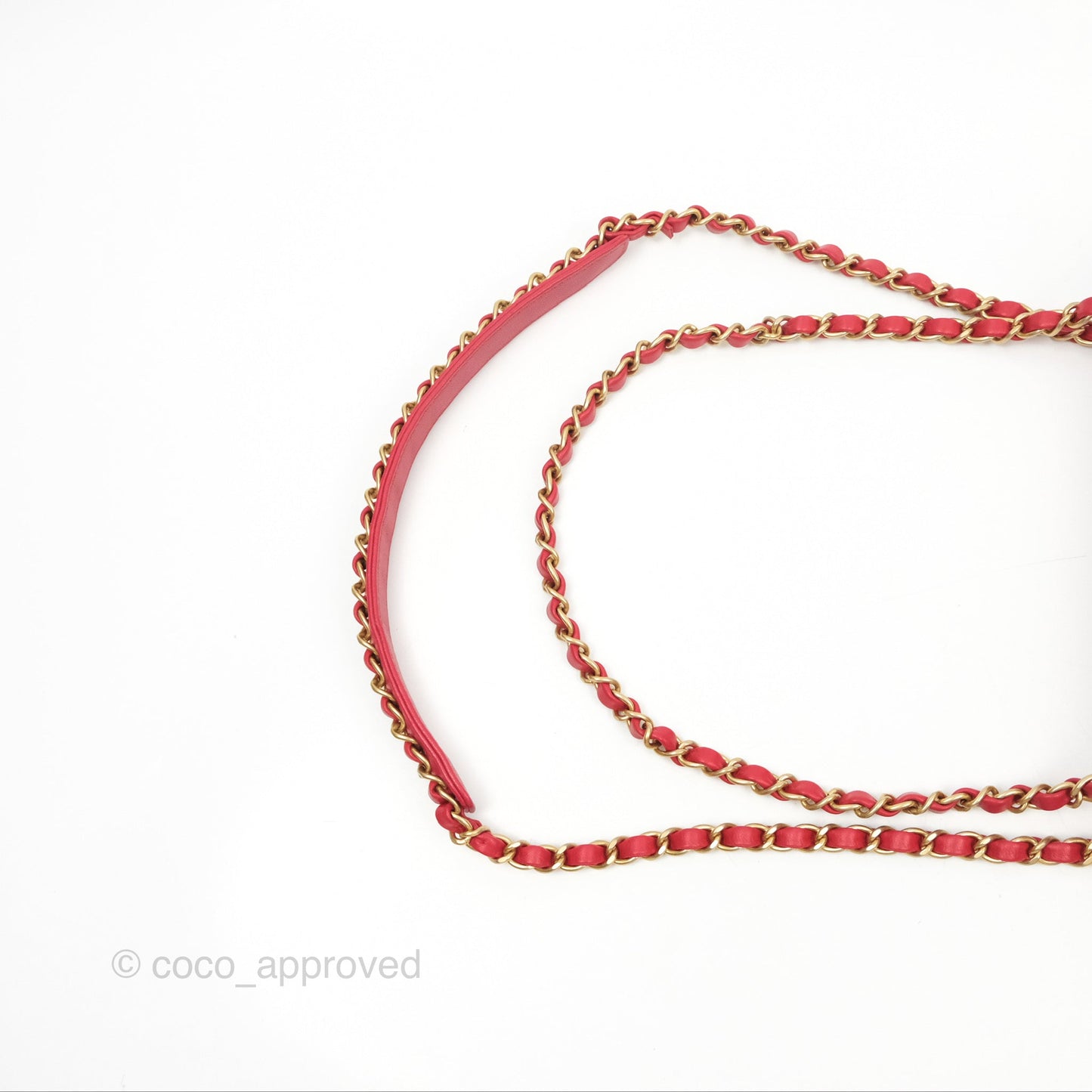 Chanel Chain Infinity Camera Case Red Goatskin Aged Gold Hardware