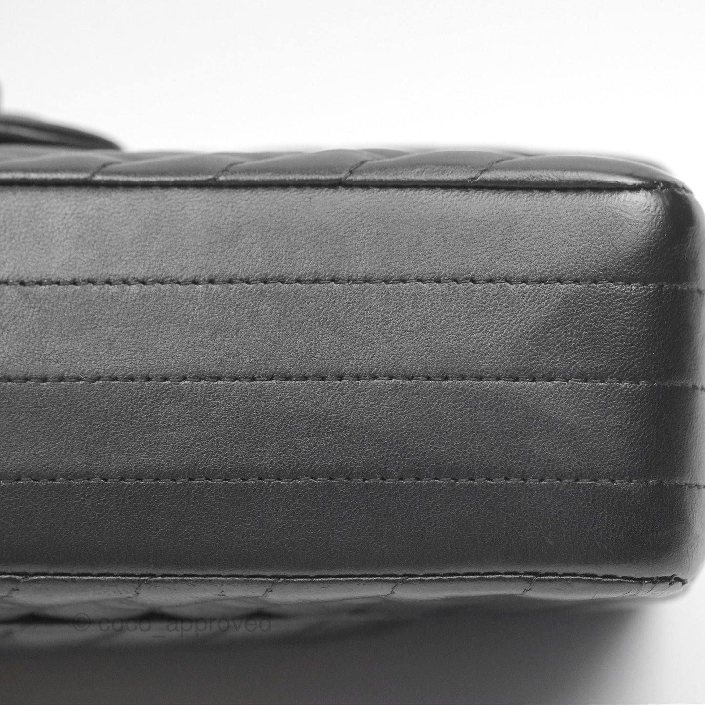 Chanel Classic M/L Medium Flap Chevron So Black Calfskin