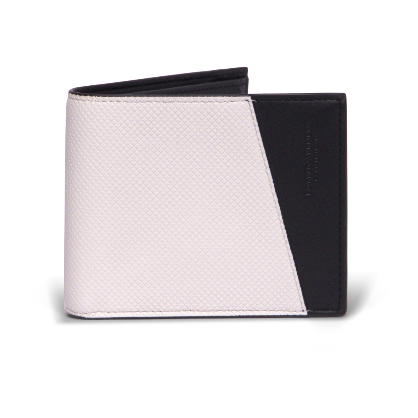 Luxury Bottega Veneta Logo Embossed Two Tone Bi-Fold Wallet