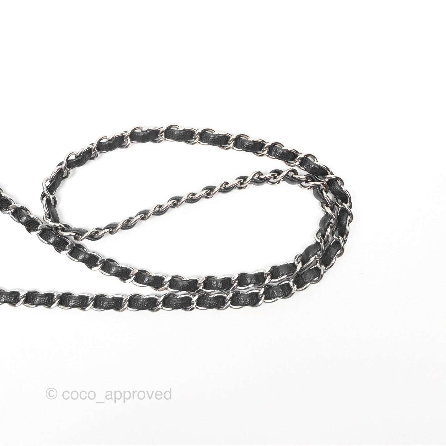 Chanel Mini Square Chevron Black Caviar Silver Hardware