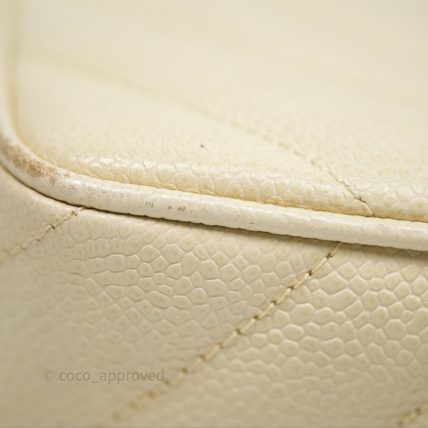 Chanel Vintage Chevron Camera Bag Light Beige Caviar Gold Hardware