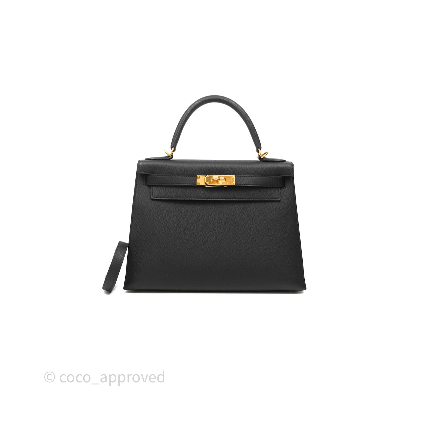 Hermès Kelly 28 Black Epsom Gold Hardware