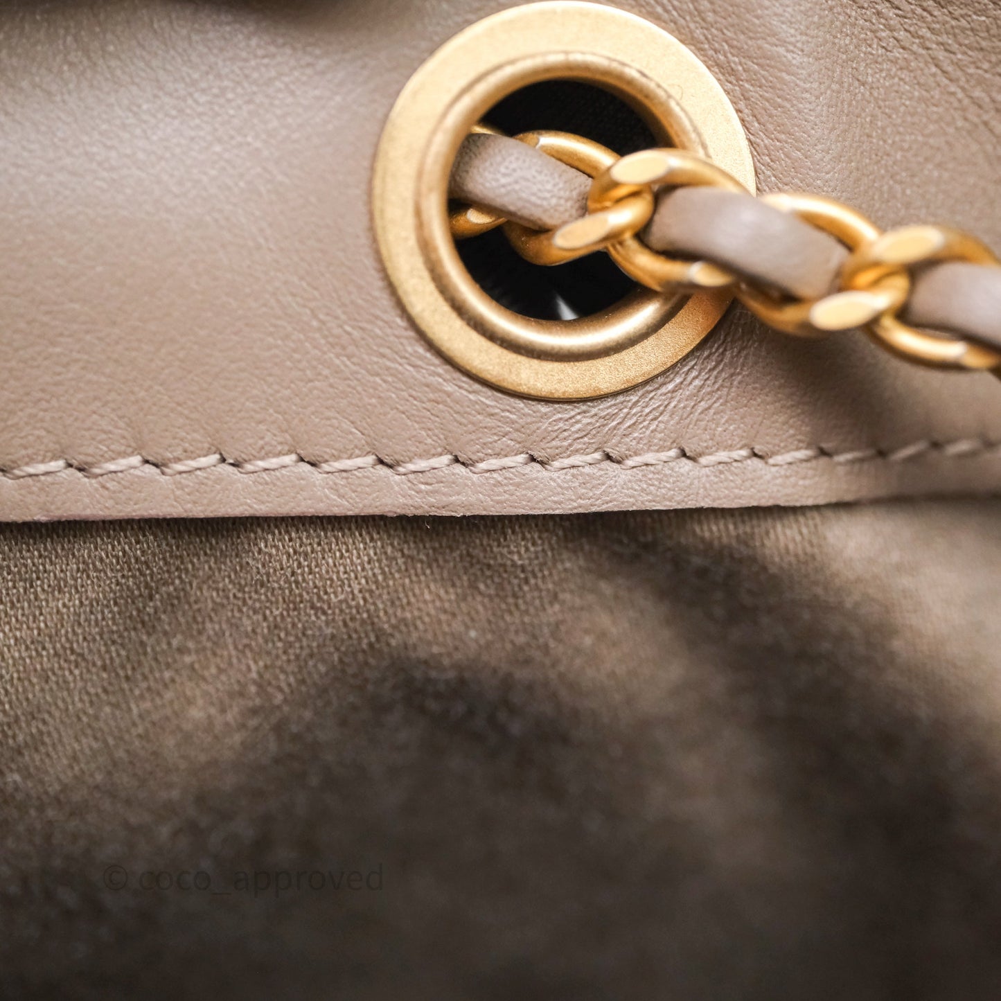 Chanel 25 Small Suede Calfskin Aged Gold Hardware
