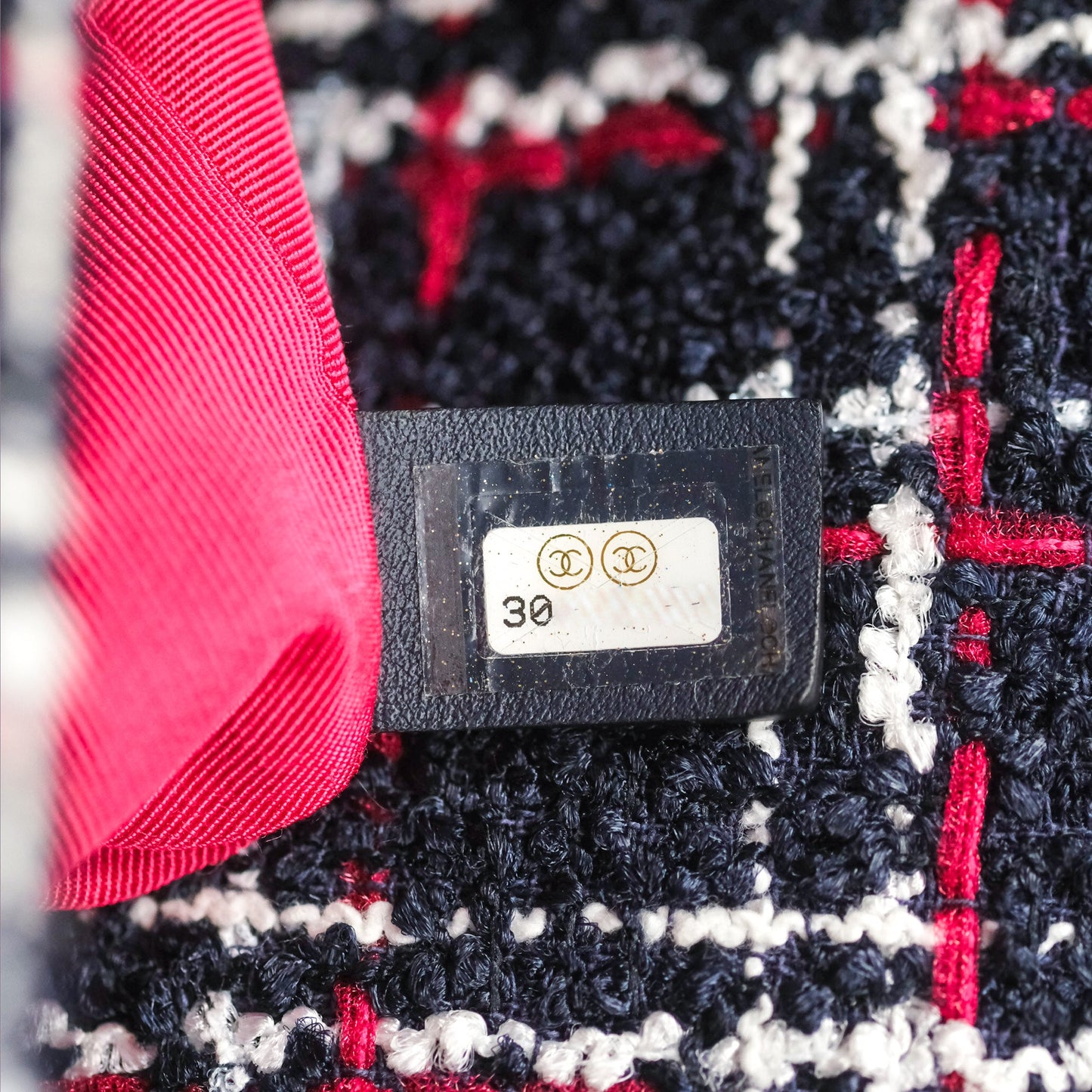Chanel 19 Small Navy Grid Tweed Mixed Hardware