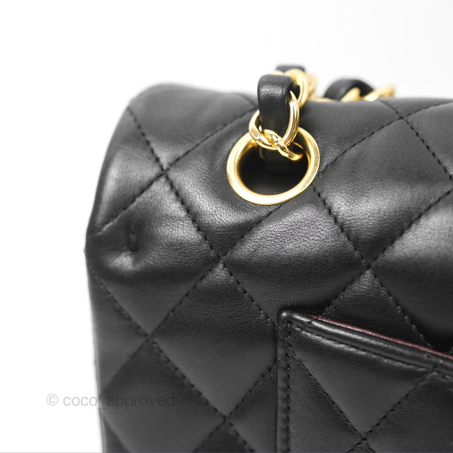 Chanel Classic M/L Medium Flap Quilted Black Lambskin Gold Hardware