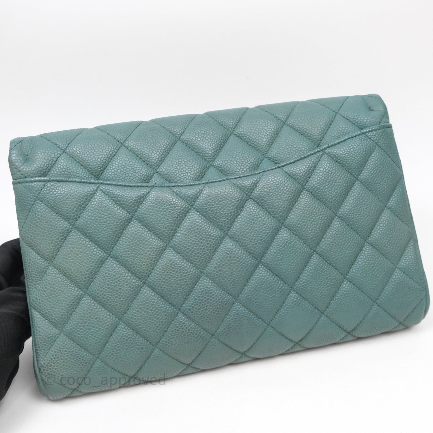Chanel Quilted Clutch with Chain Green Caviar Gold Hardware