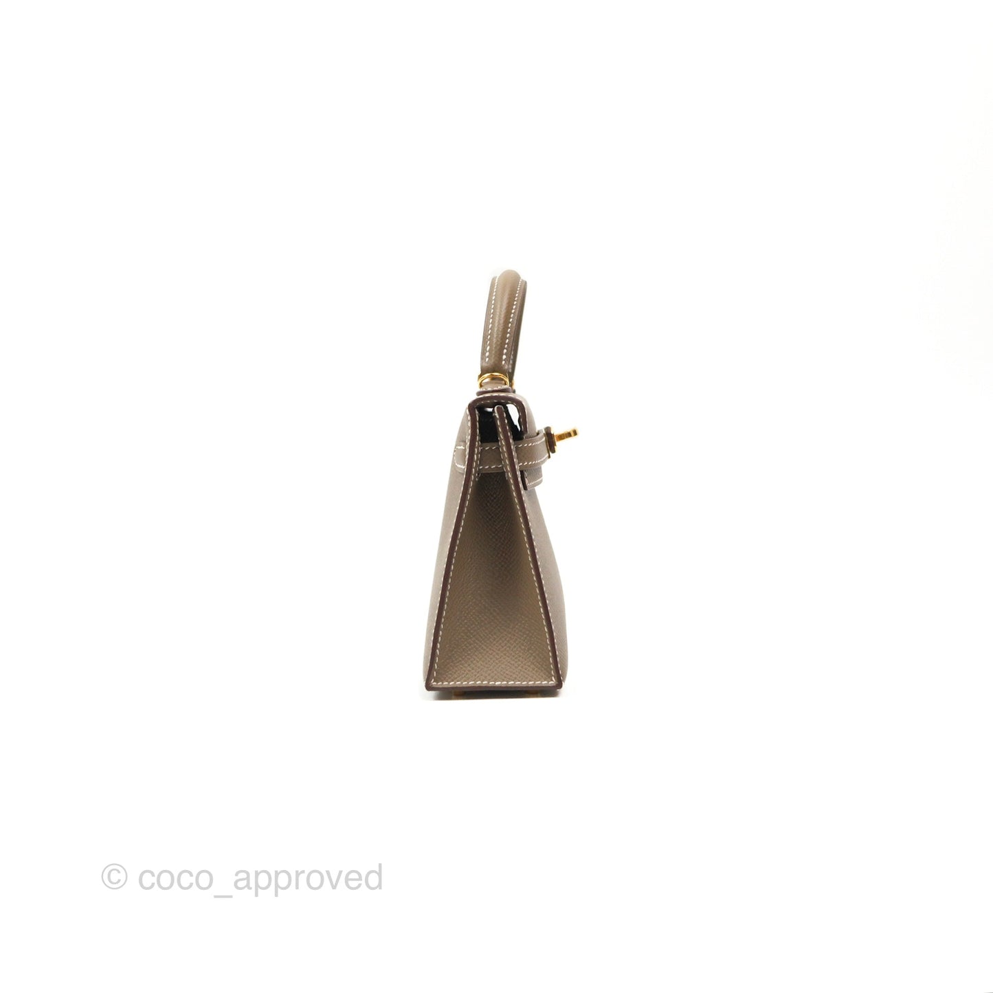 Hermès Mini Kelly II Etoupe Epsom Gold Hardware