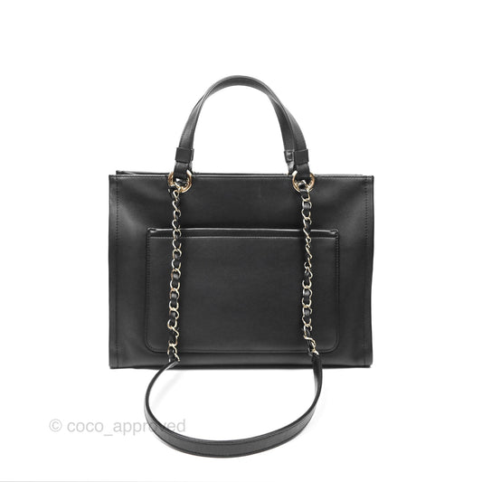 Chanel CC Zipped Shopping Tote Calfskin Gold Hardware