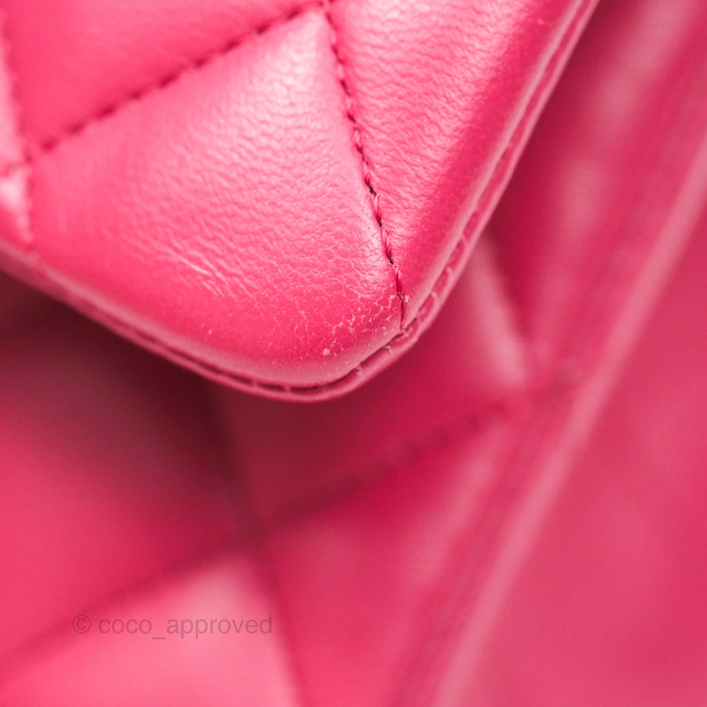 Chanel Classic M/L Medium Flap Quilted Dark Pink Lambskin Silver Hardware