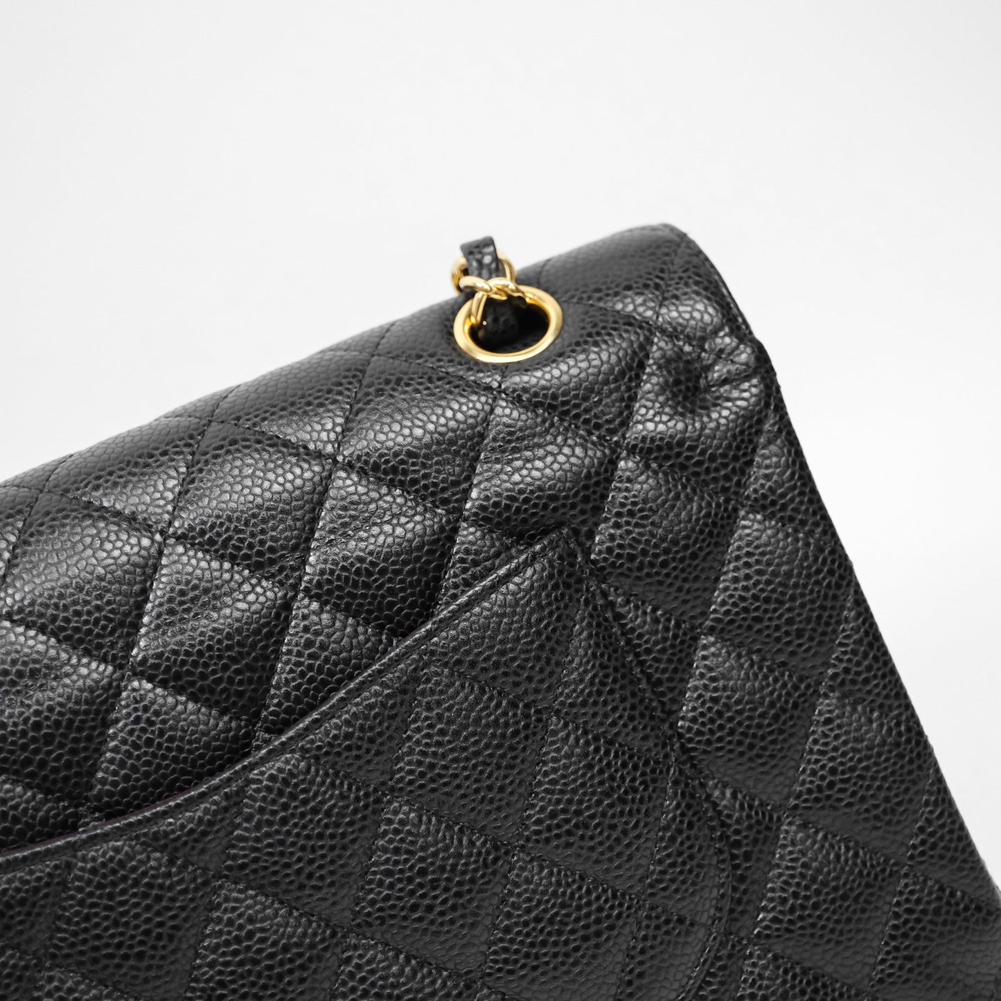 Chanel Classic Medium Flap Quilted Black Caviar Gold Hardware