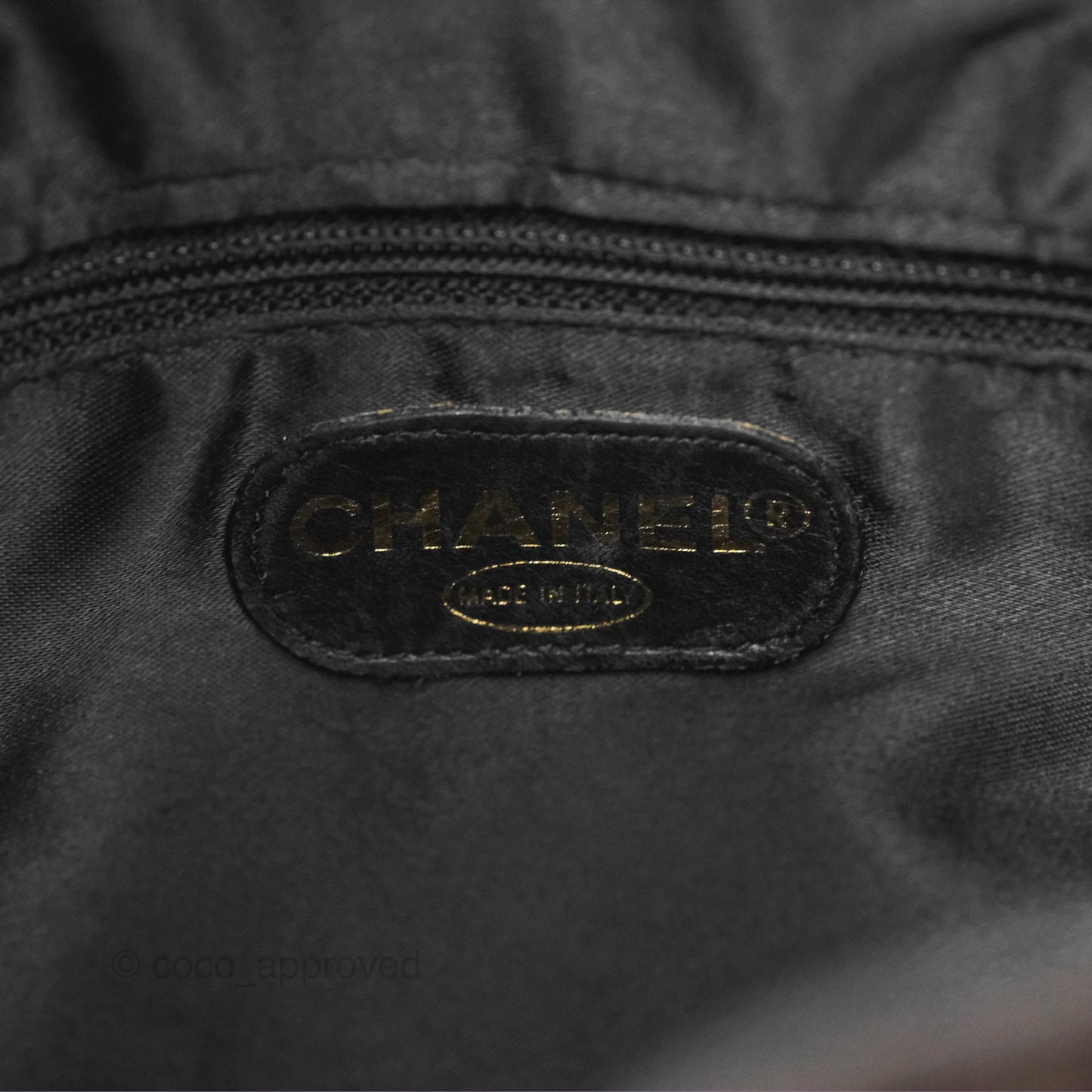 Chanel Vintage Drawstring Bucket Bag Black Lambskin Gold Hardware
