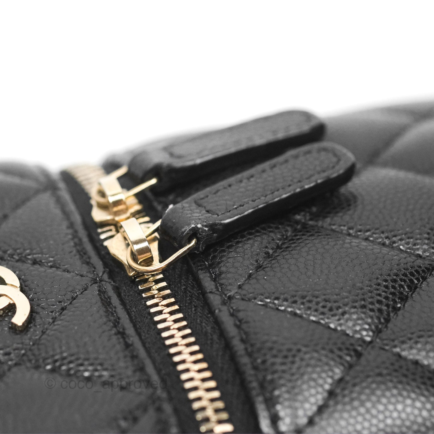 Chanel Vanity Phone Holder With Chain Black Caviar Gold Hardware