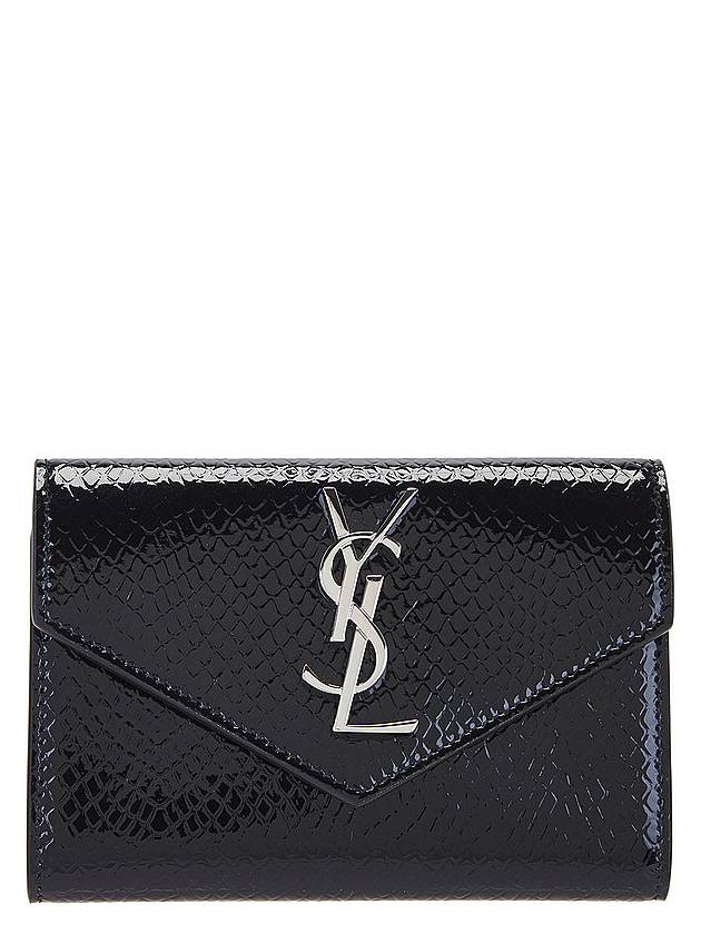Luxury Saint Laurent Cassandre Envelope Half Wallet Black