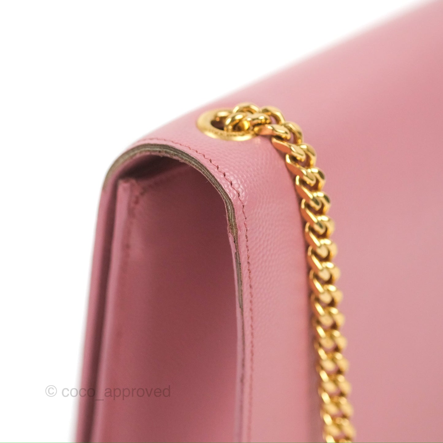 Saint Laurent Medium Classic Monogram Kate Pink Grained Calfskin