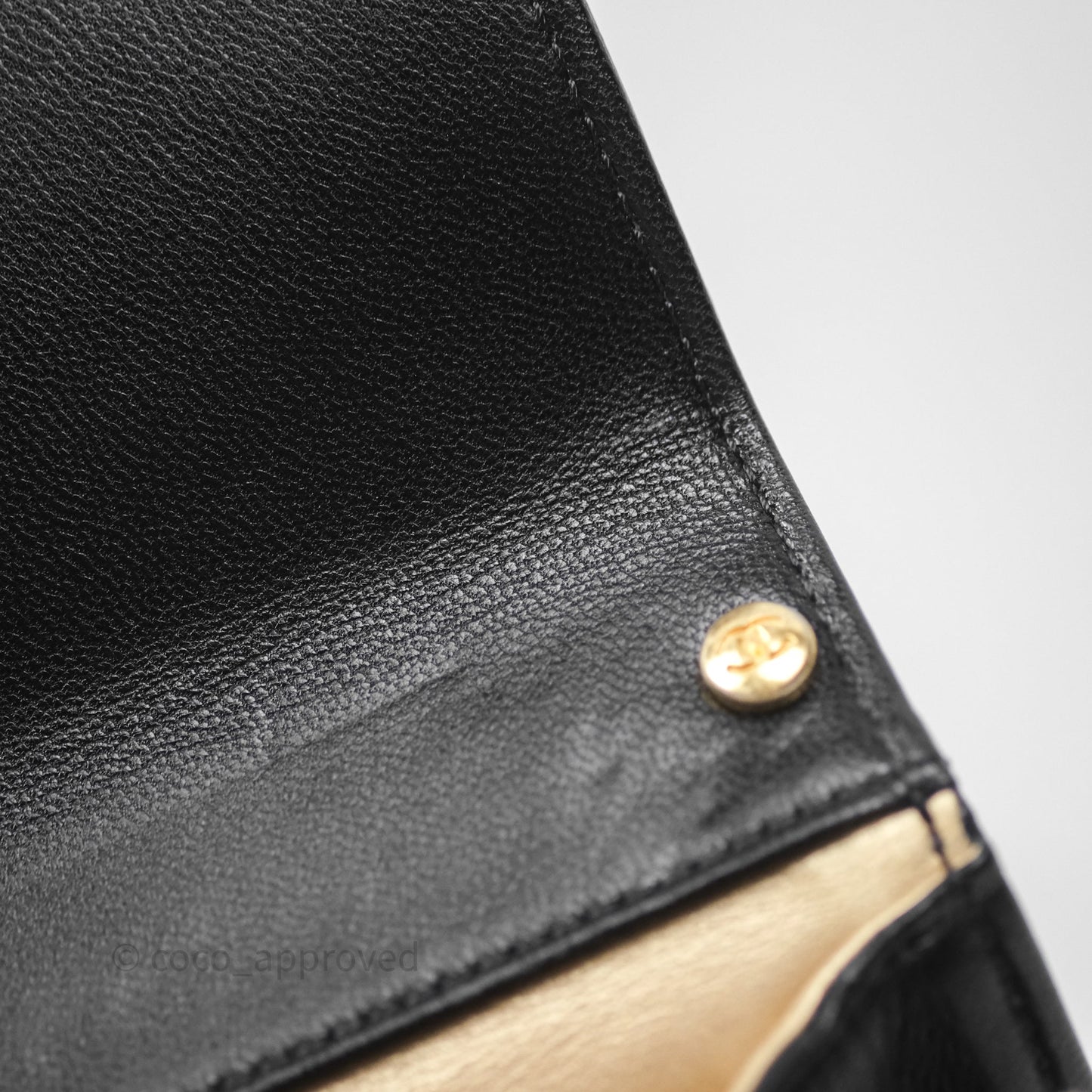 Chanel Quilted Chic Logo Pearls Flap Black Goatskin Aged Gold Hardware