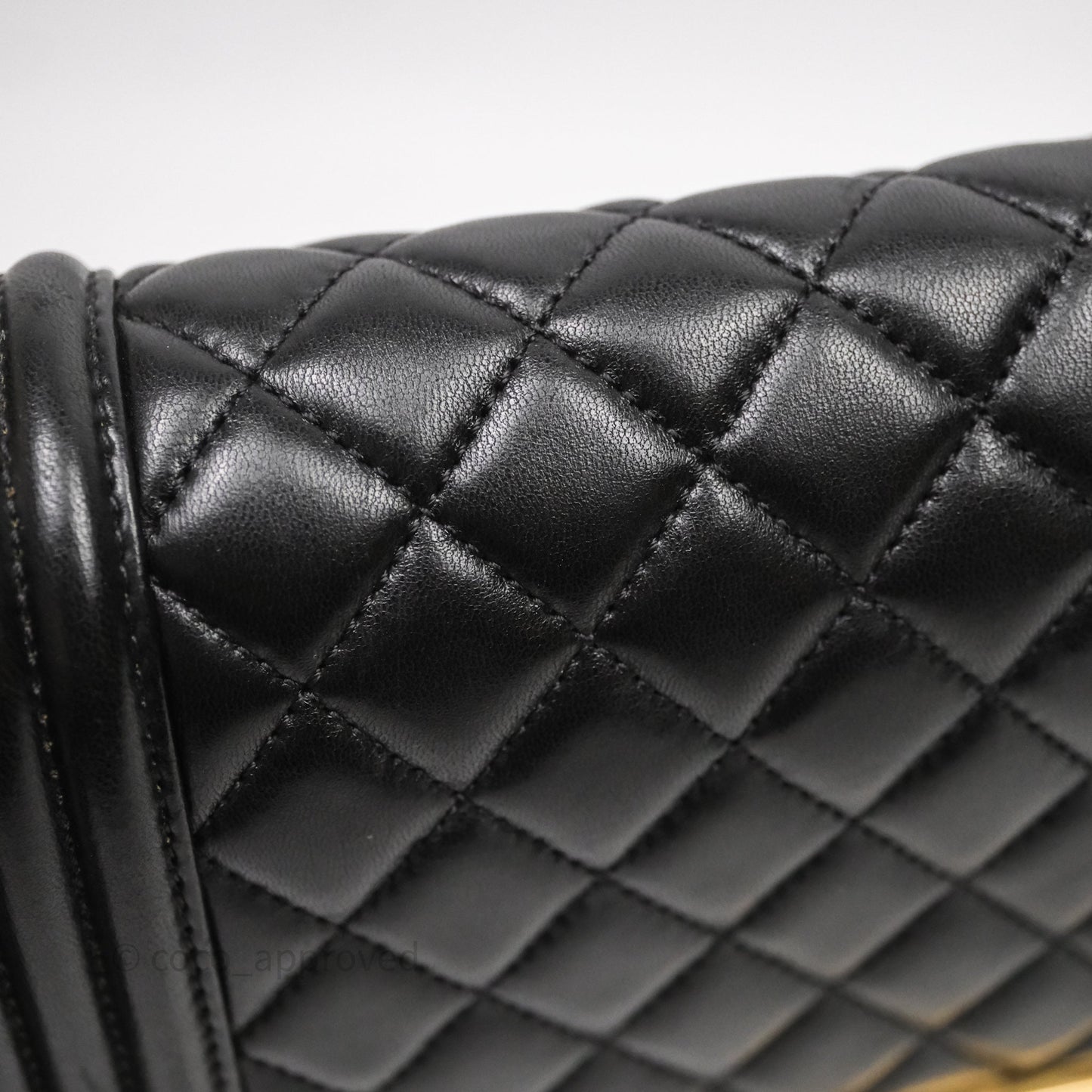 Chanel Medium Boy Quilted Black Lambskin Aged Gold Hardware