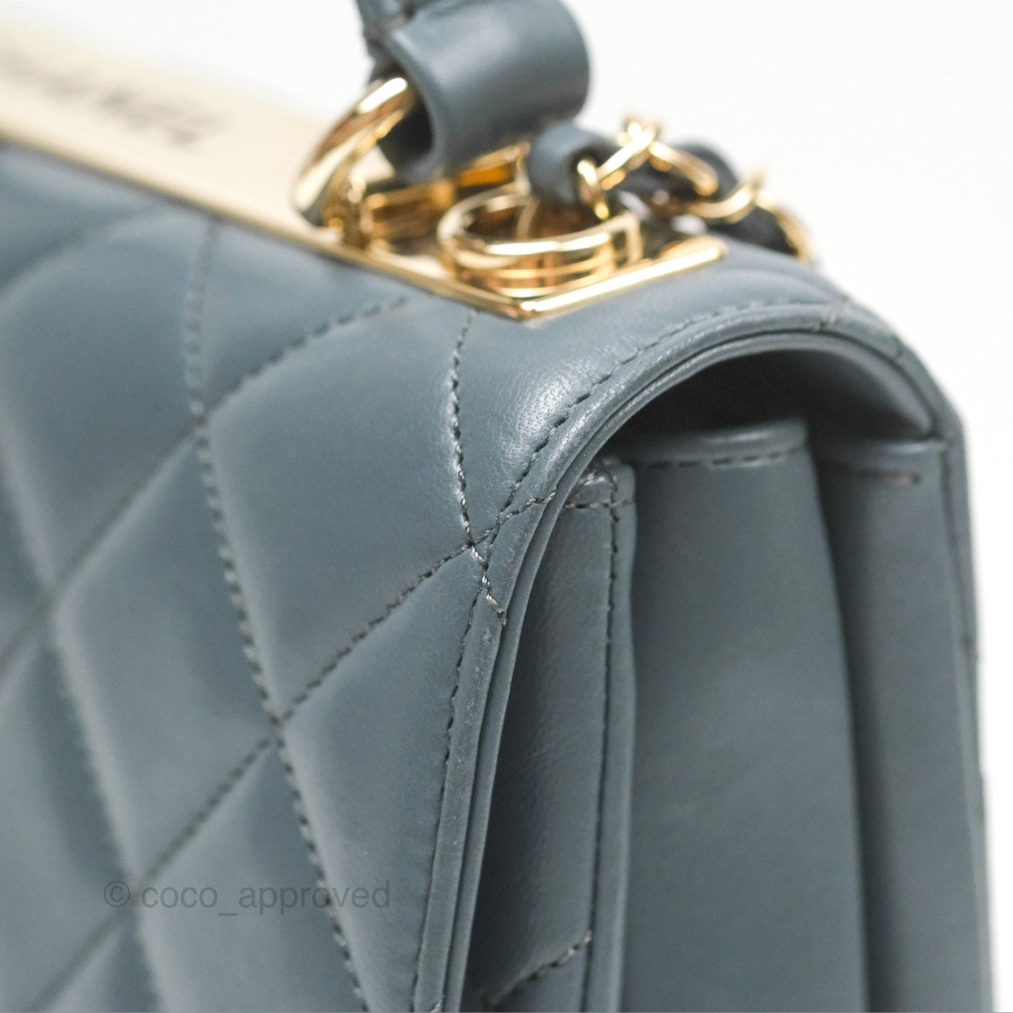 Chanel Small Trendy CC Grey Blue Lambskin Gold Hardware