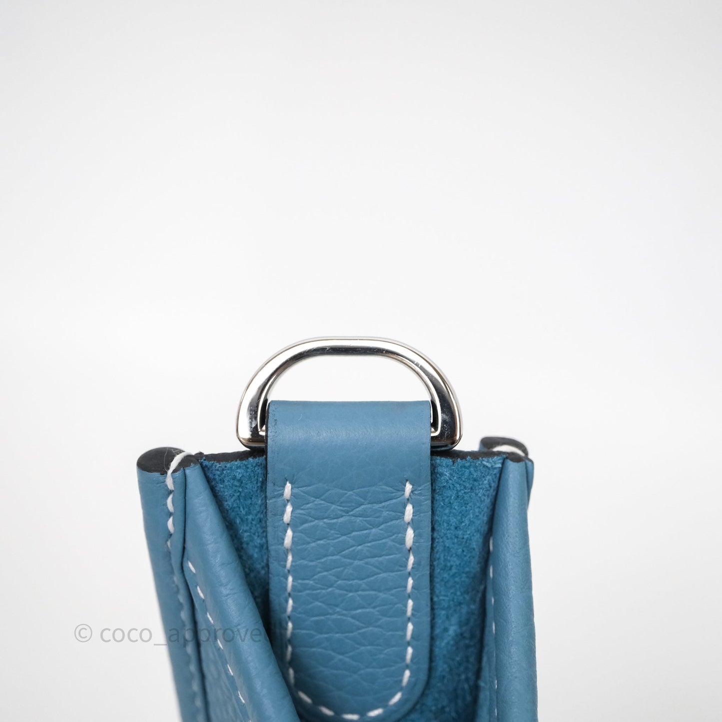 Hermès Evelyne 23 Bleu Jean 75 Clemence Palladium Hardware