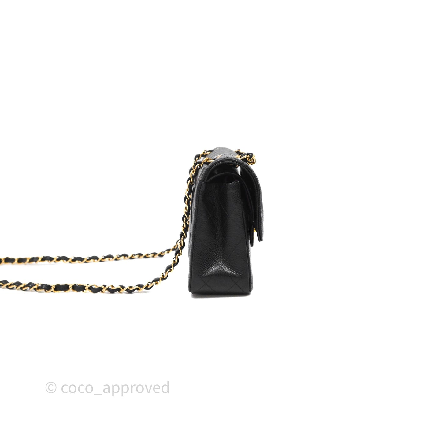 Chanel Small Classic Flap Quilted Black Caviar Gold Hardware