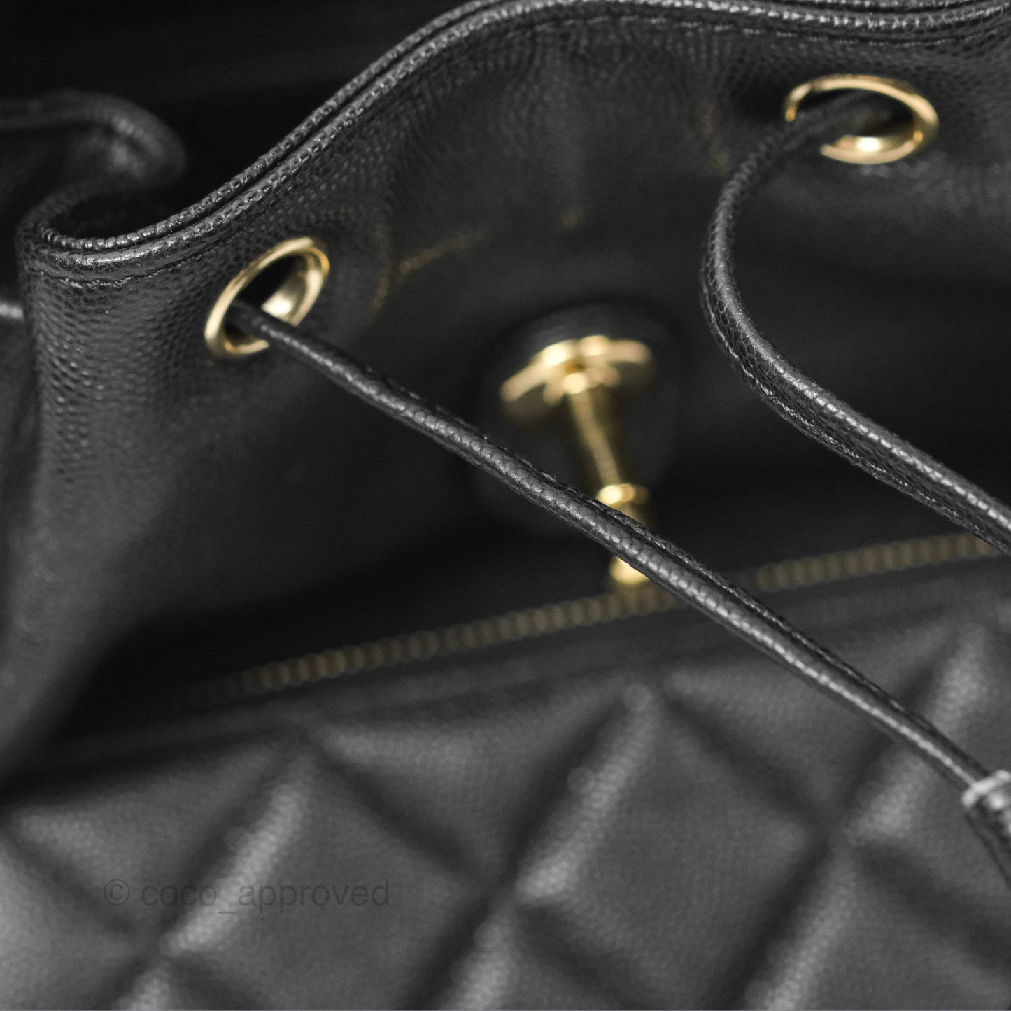 Chanel Quilted Business Affinity Backpack Black Caviar Gold Hardware