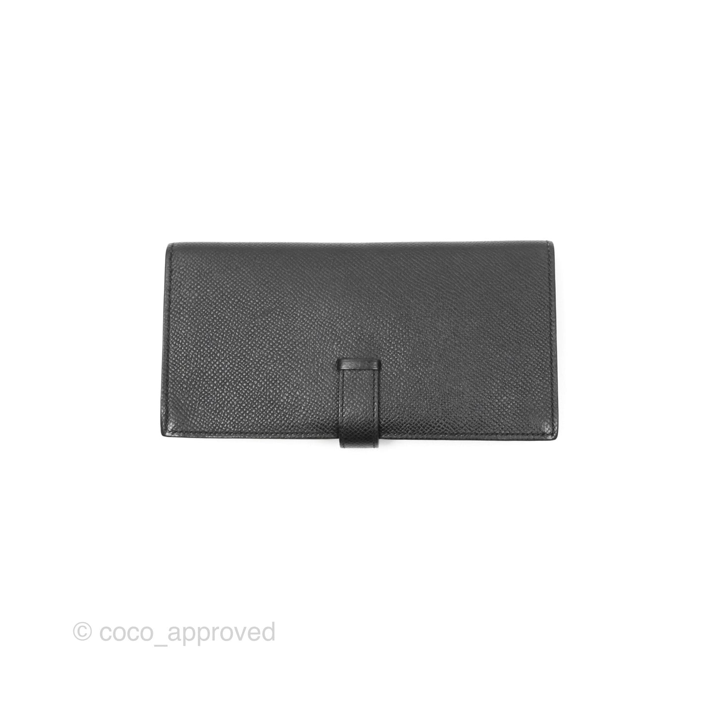 Hermès Bearn Long Wallet Black Noir 89 Epsom Gold Hardware