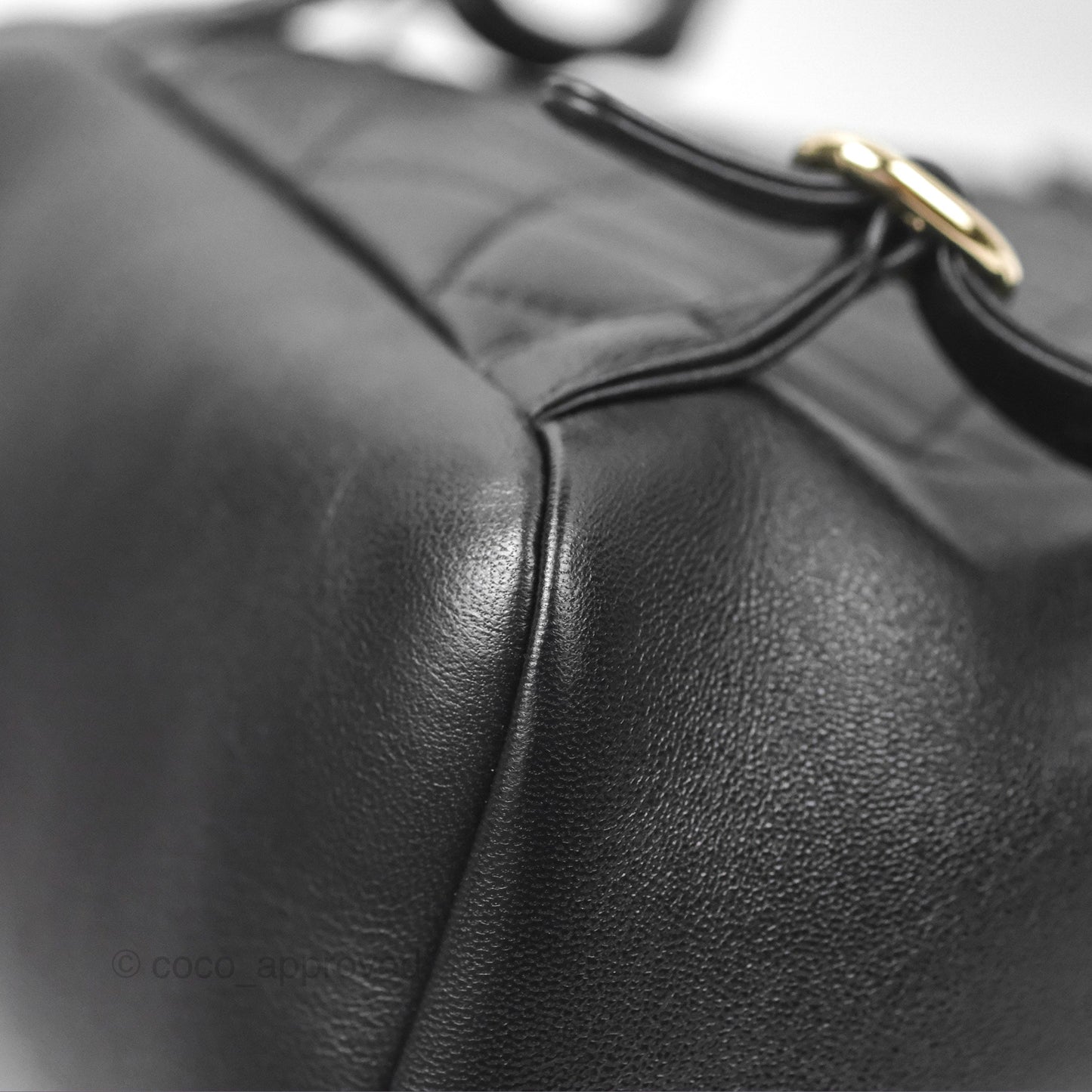 Chanel Quilted Small Duma Drawstring Backpack Black Lambskin Gold Hardware